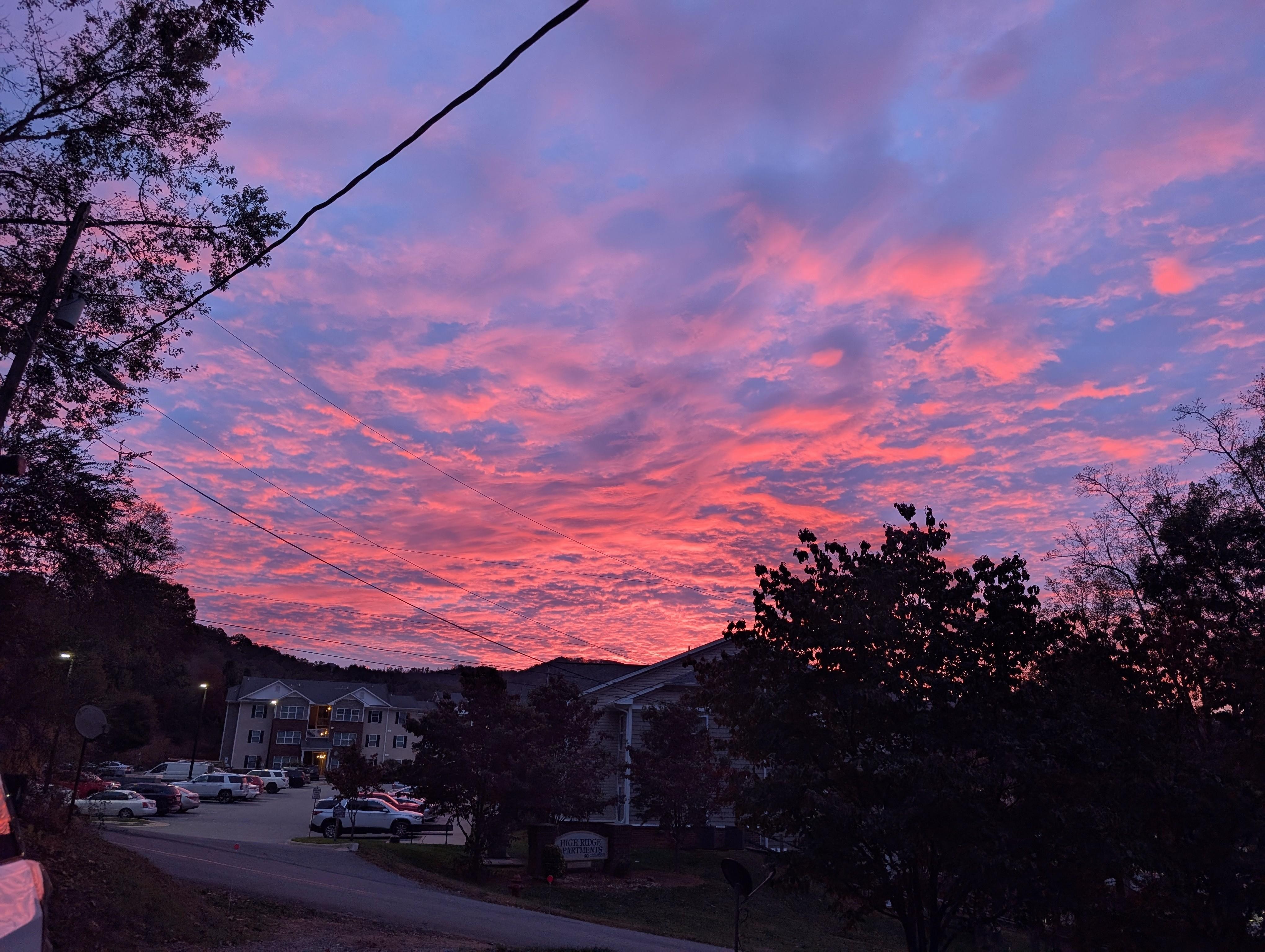 View in the morning from the front porch.