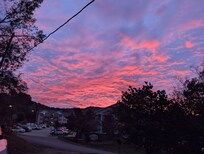 View in the morning from the front porch.