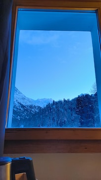 Aussicht vom Zimmer zum Gletscher