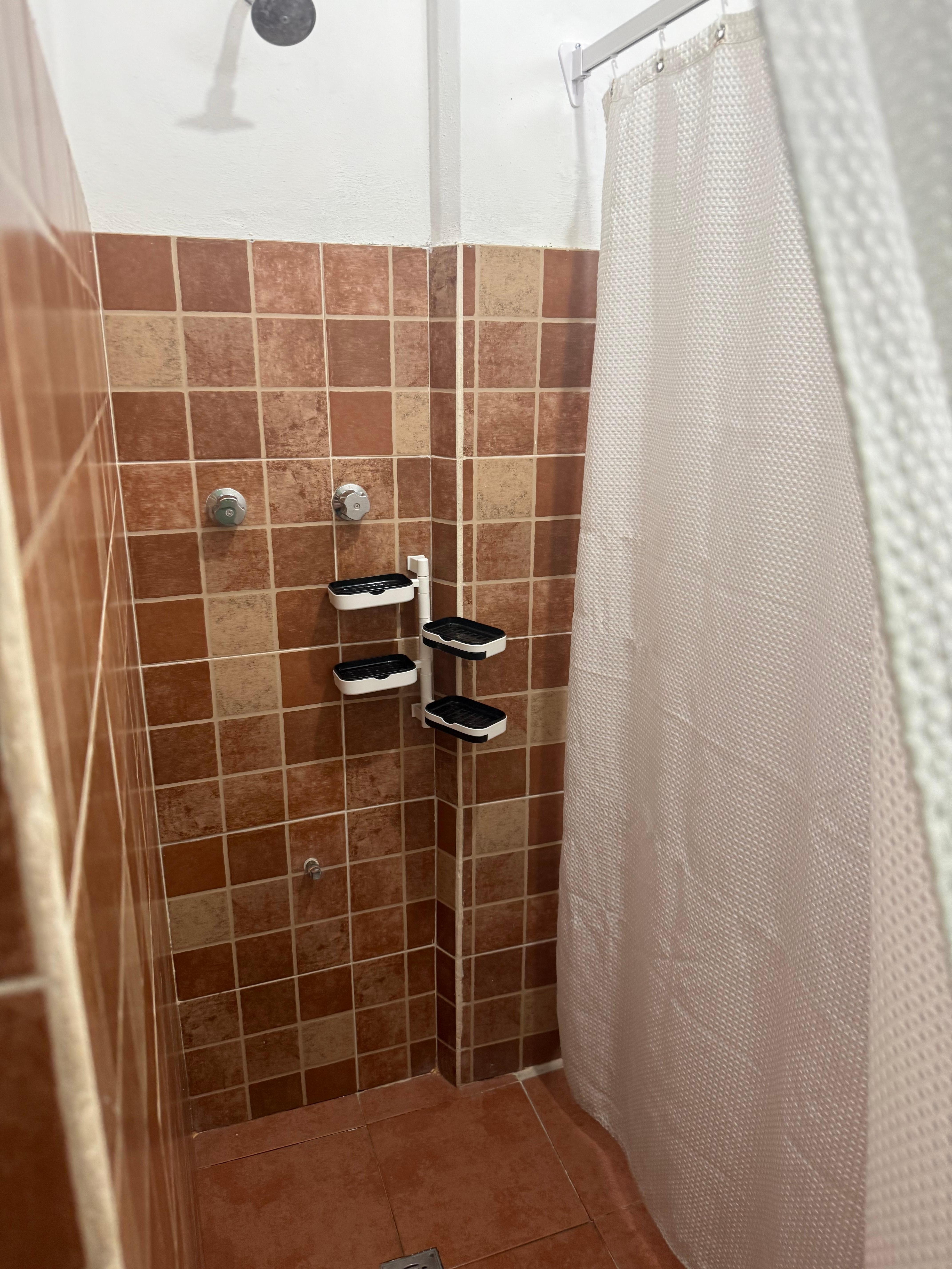 Floor gets wet we just sacrificed one towel for the floor 