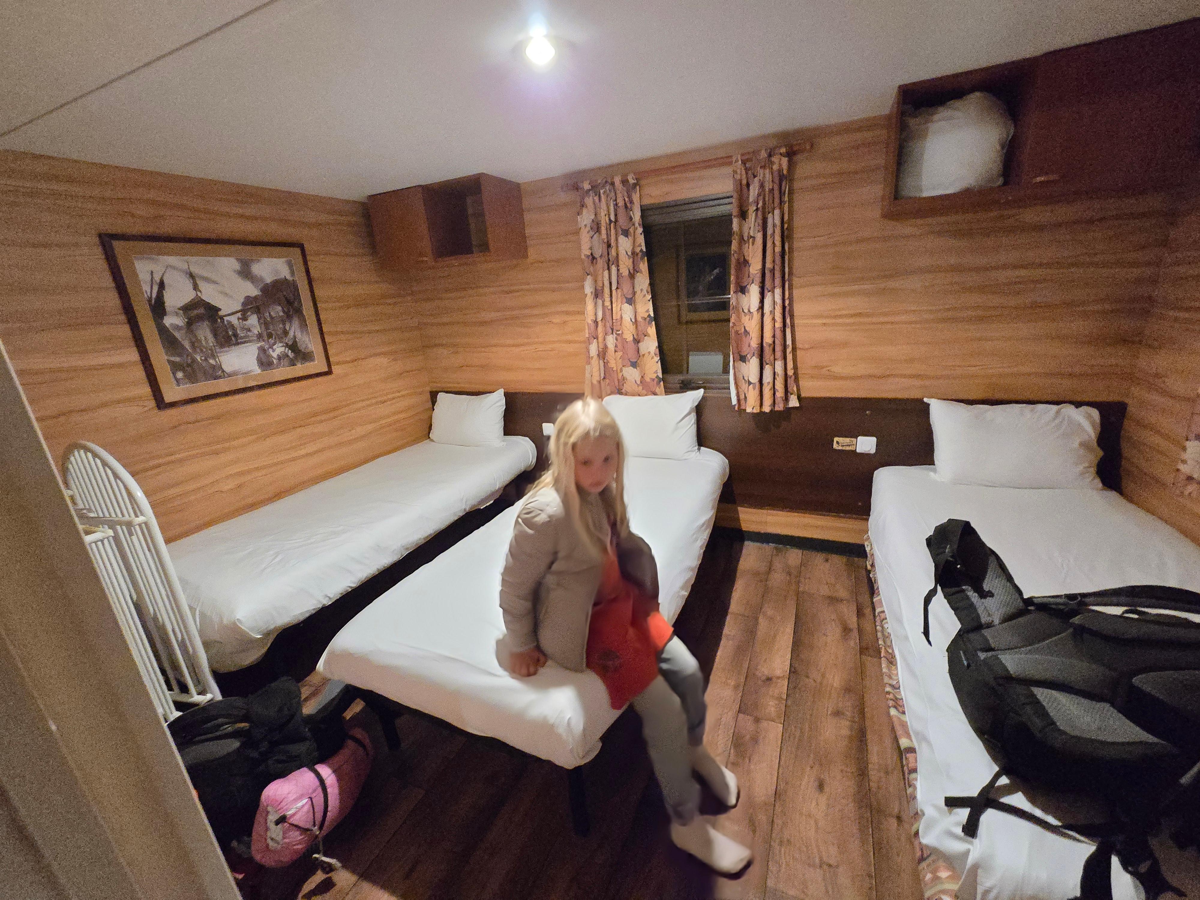 Kids bedroom 
My daughter sitting in a very wobbly bed