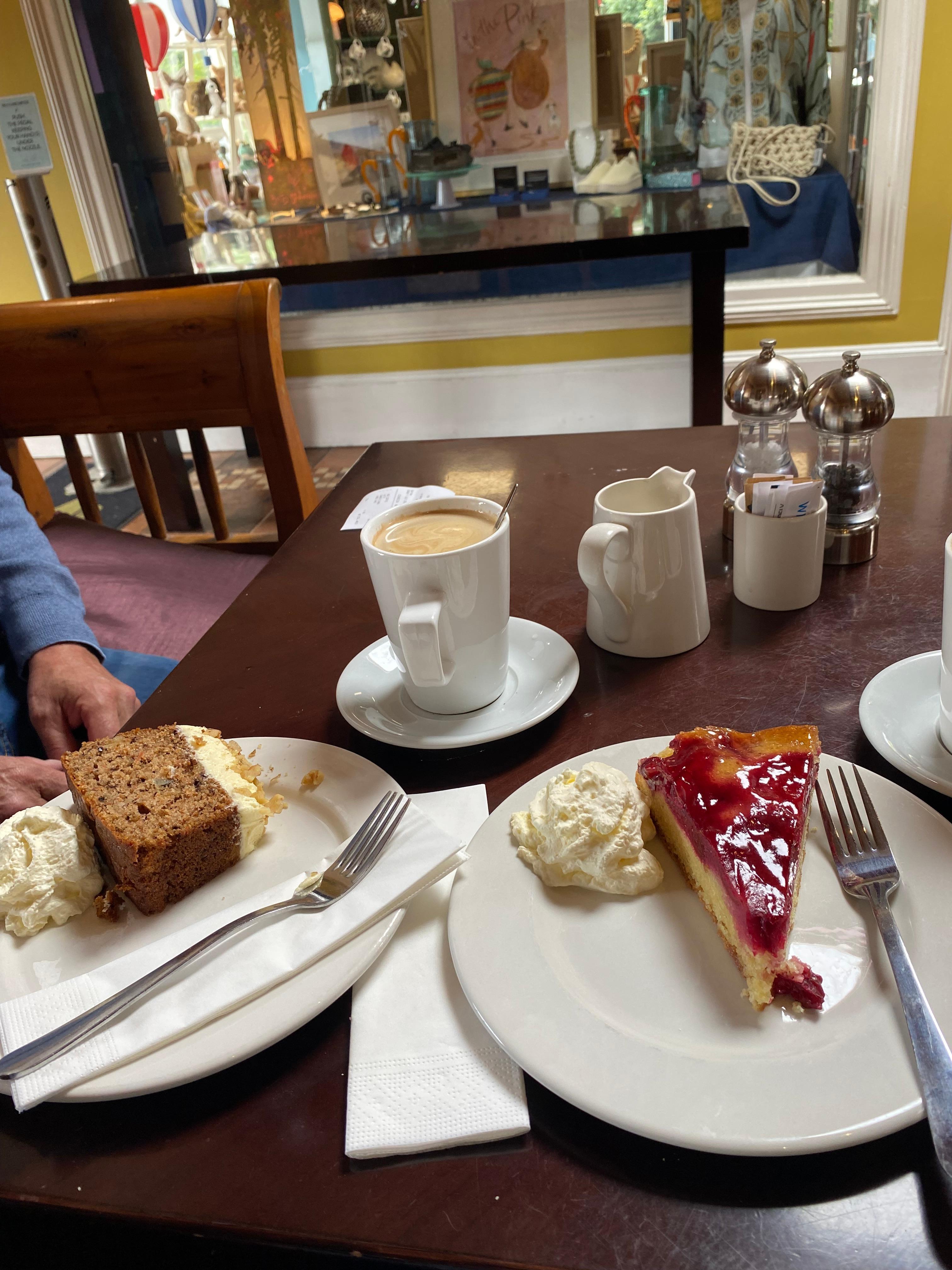 Coffee and delicious cakes at the Coffee Shop. 