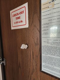 Toilet paper in peep hole...