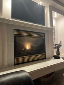 Loved that we had a warm fire with the ease of turning on a switch.