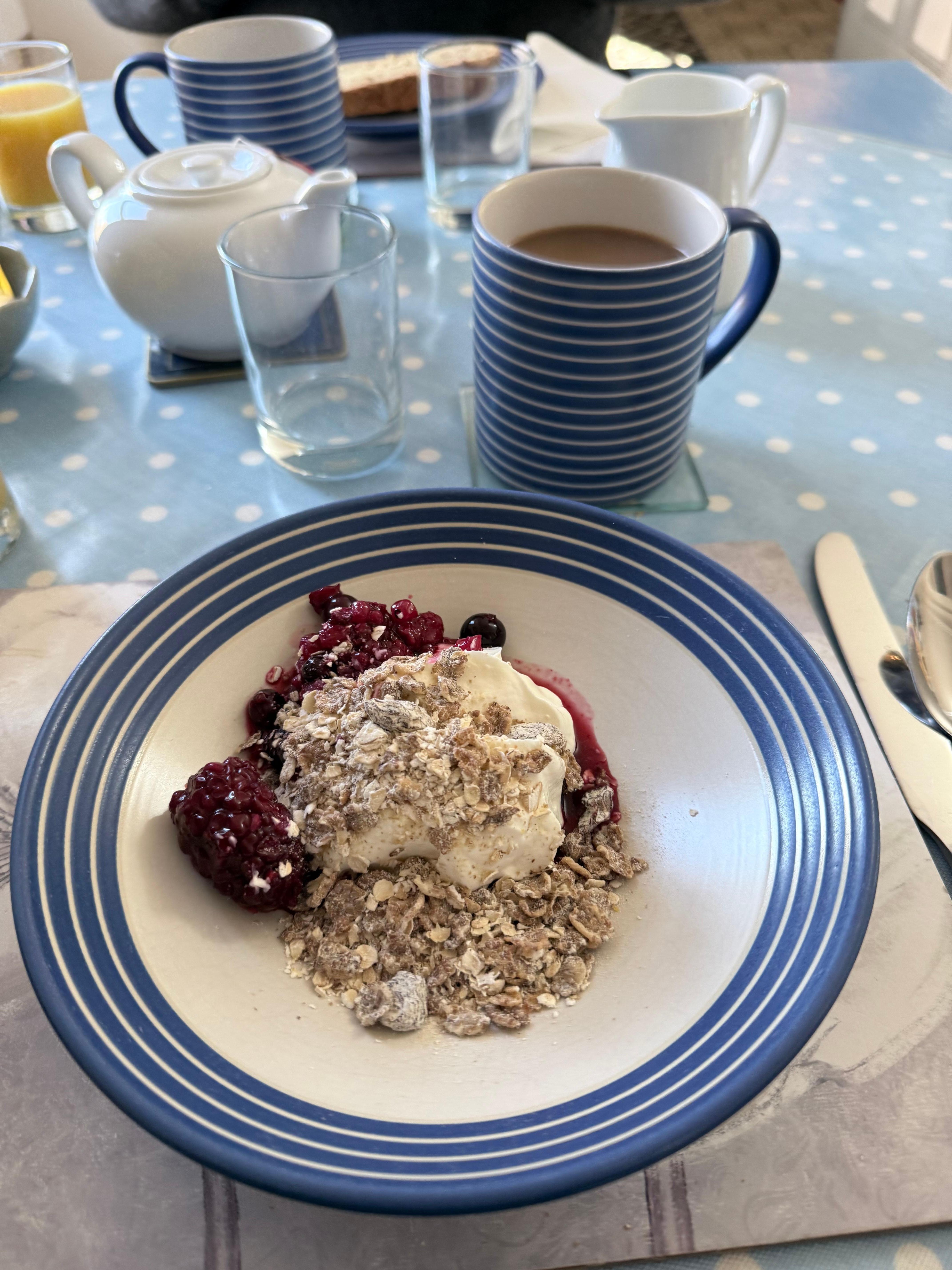 Yogurt berries muesli
