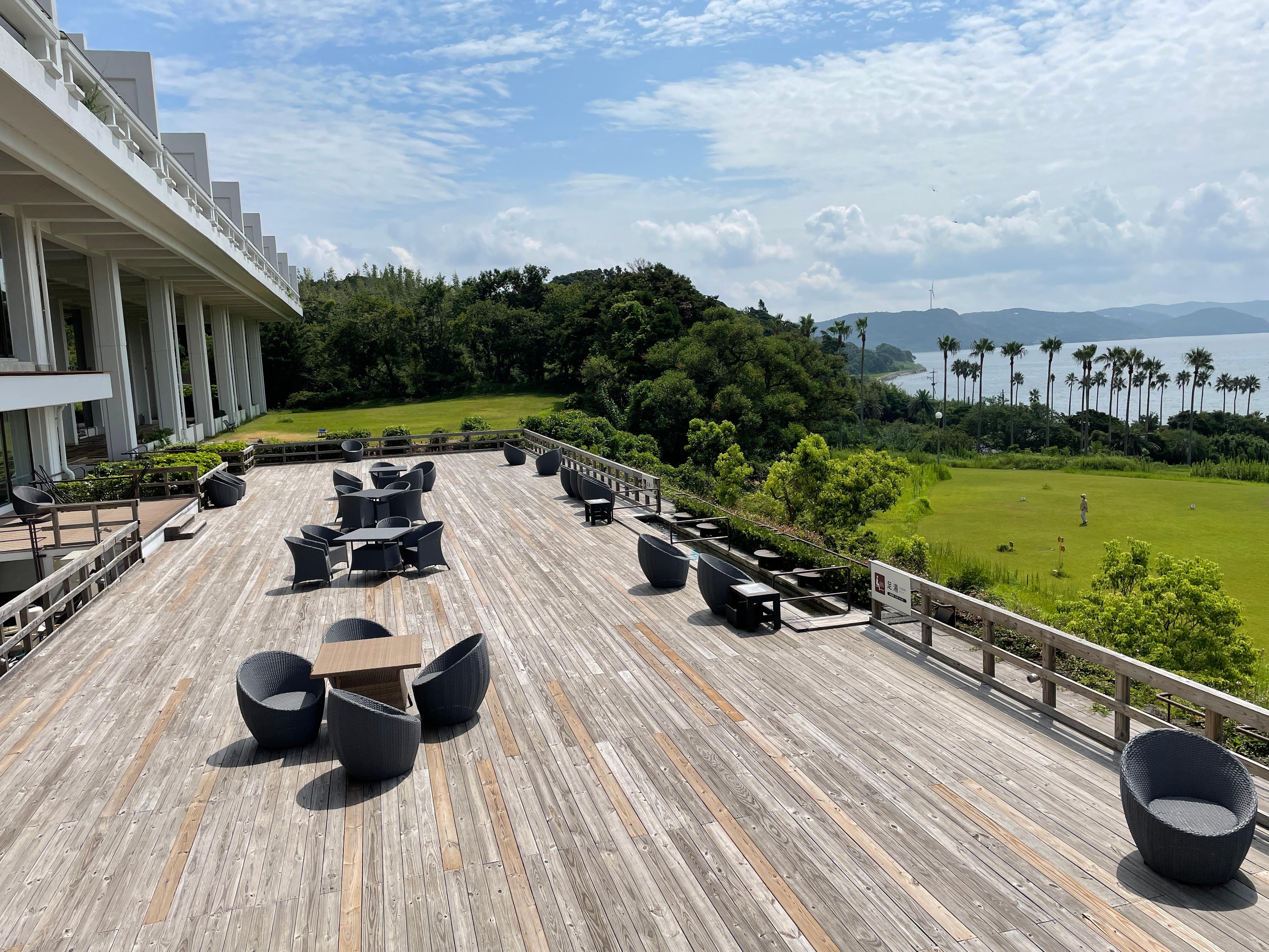 Veranda next to the restaurant 