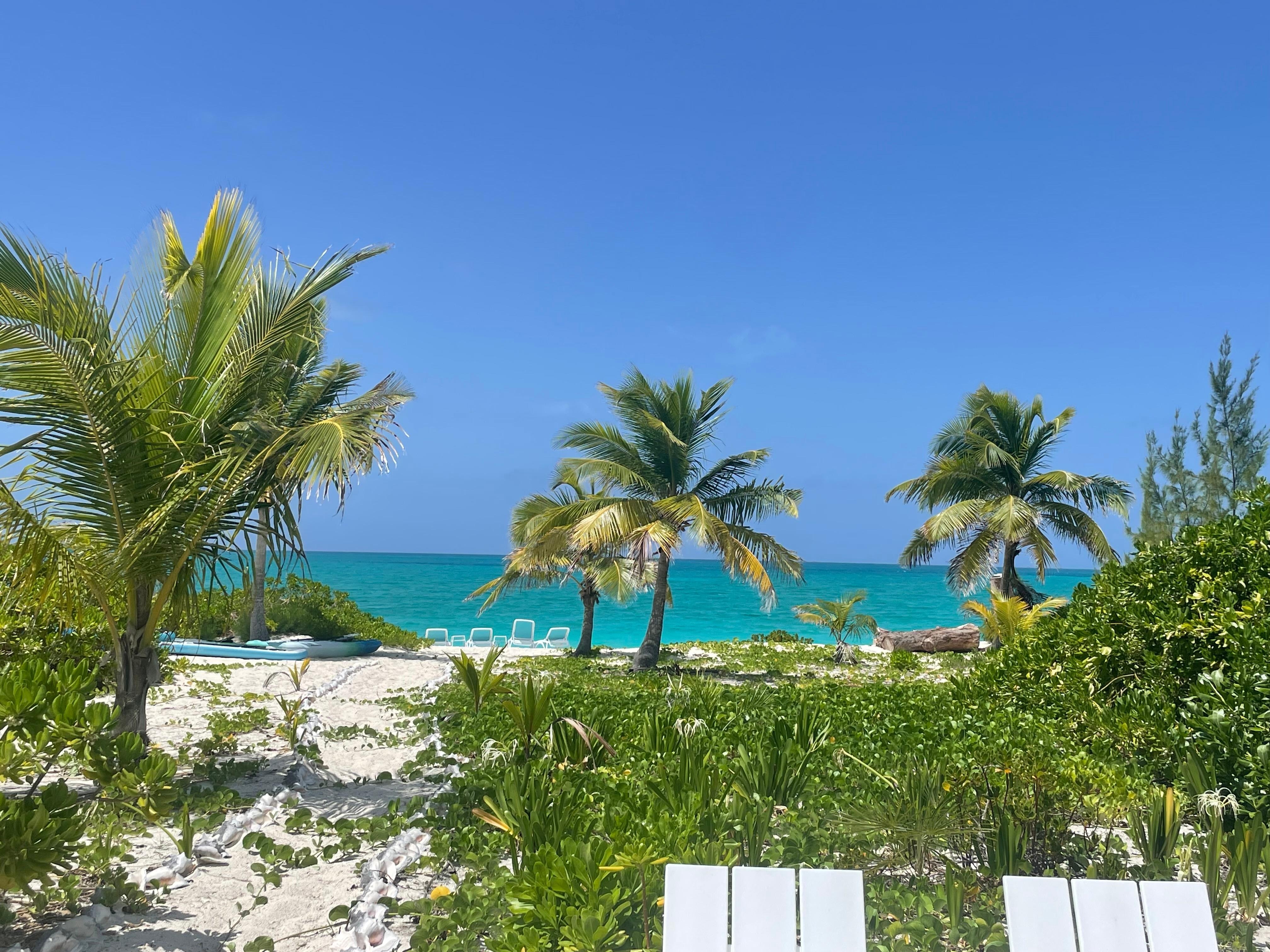 View from the sofa, the dining table and the bedrooms