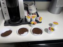 Coffee grinds on the counter top