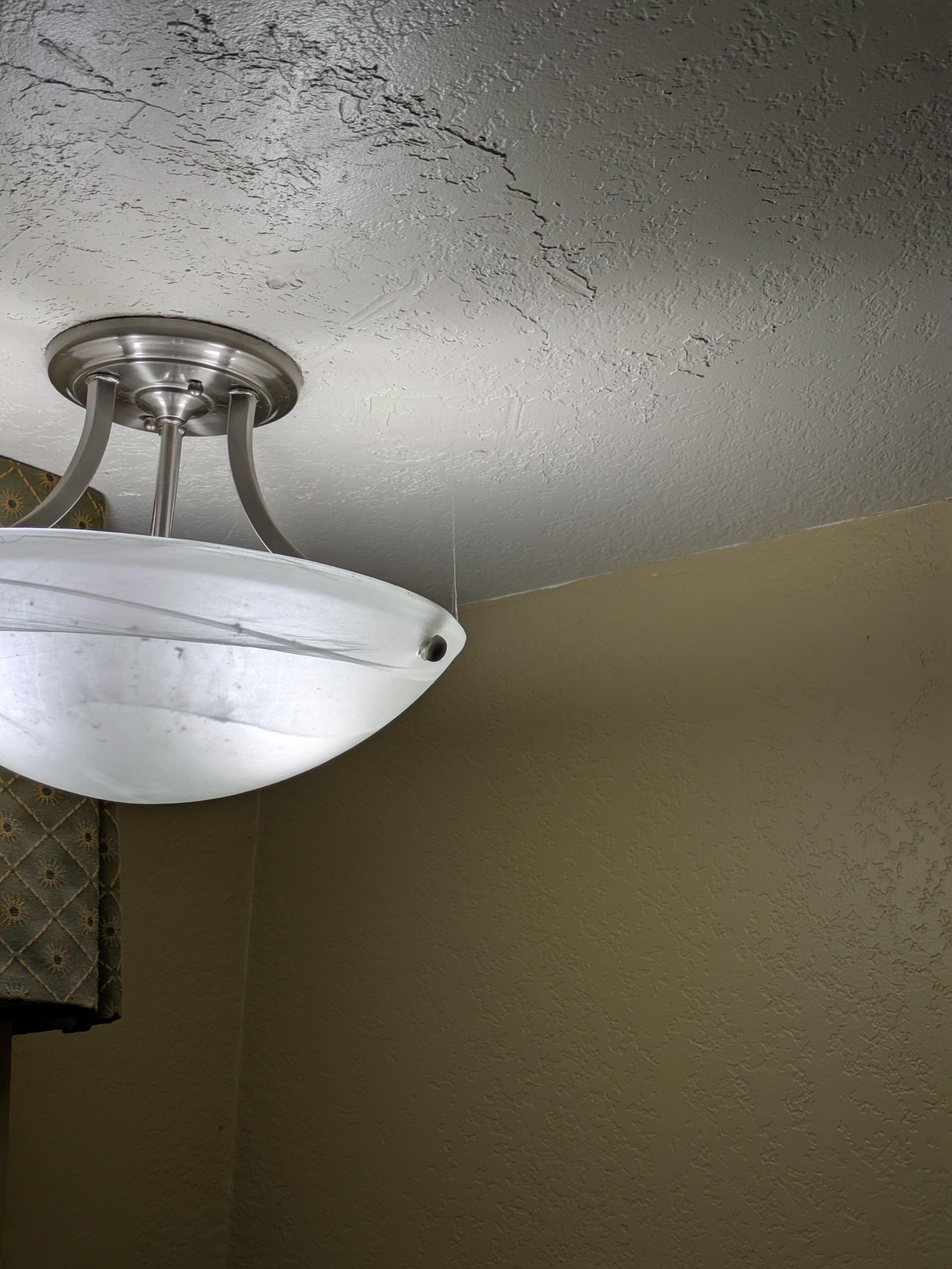 Cobwebs on one of the only lights.