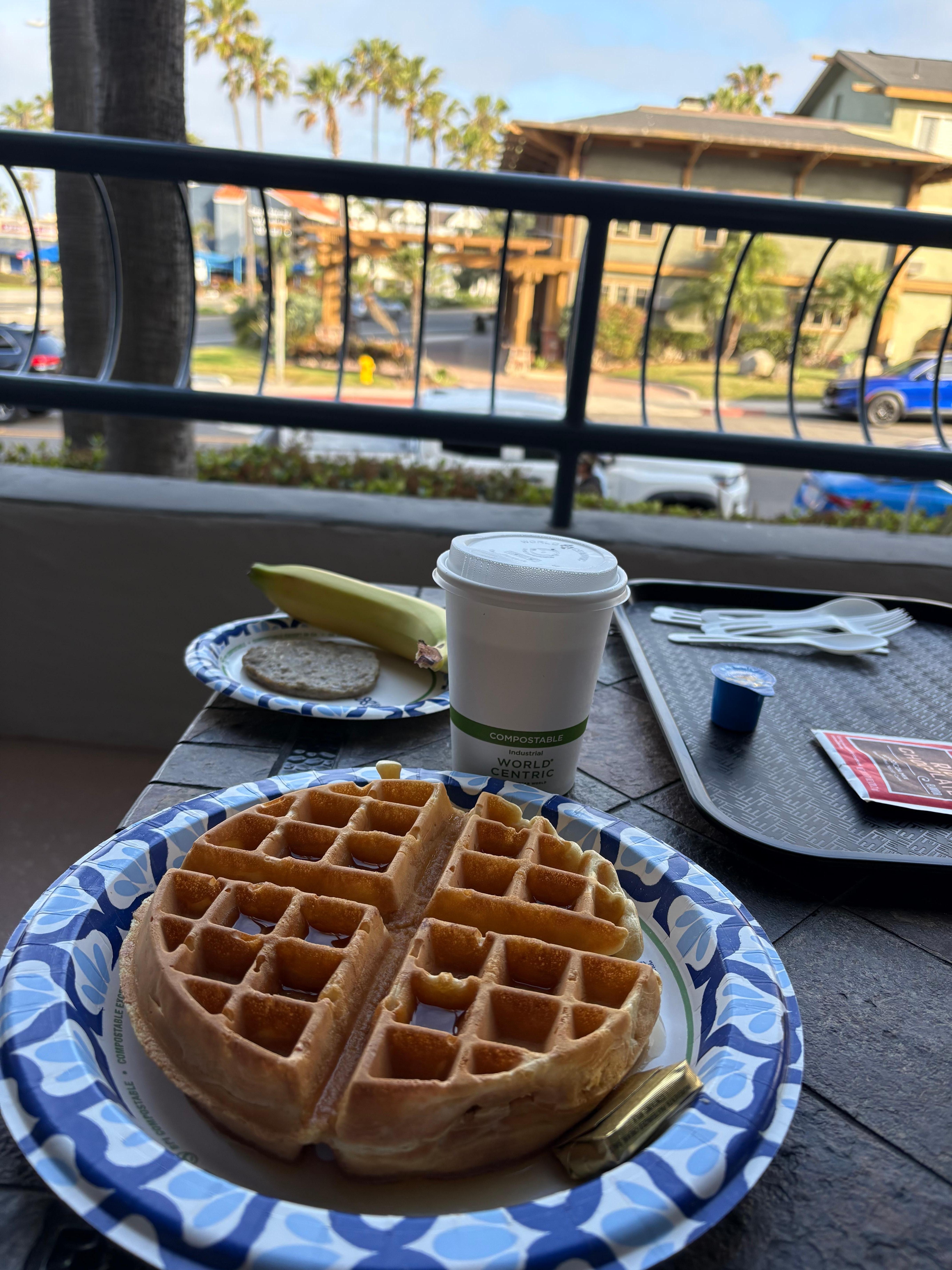 Continental breakfast on the patio 