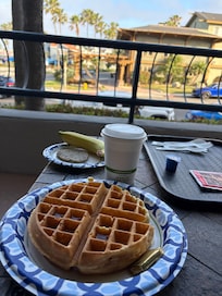 Continental breakfast on the patio