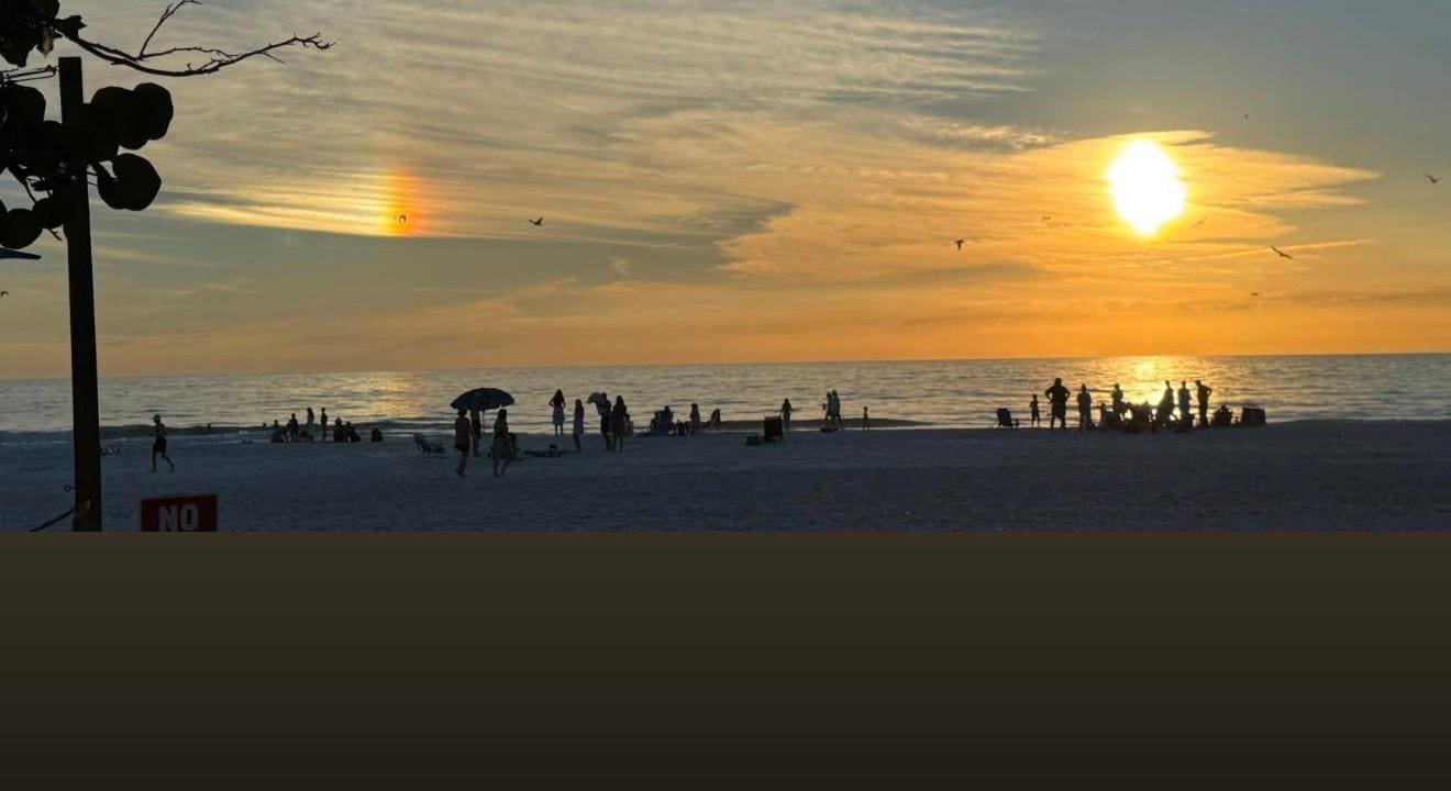 Sunset 3 minutes walk from our rental. 