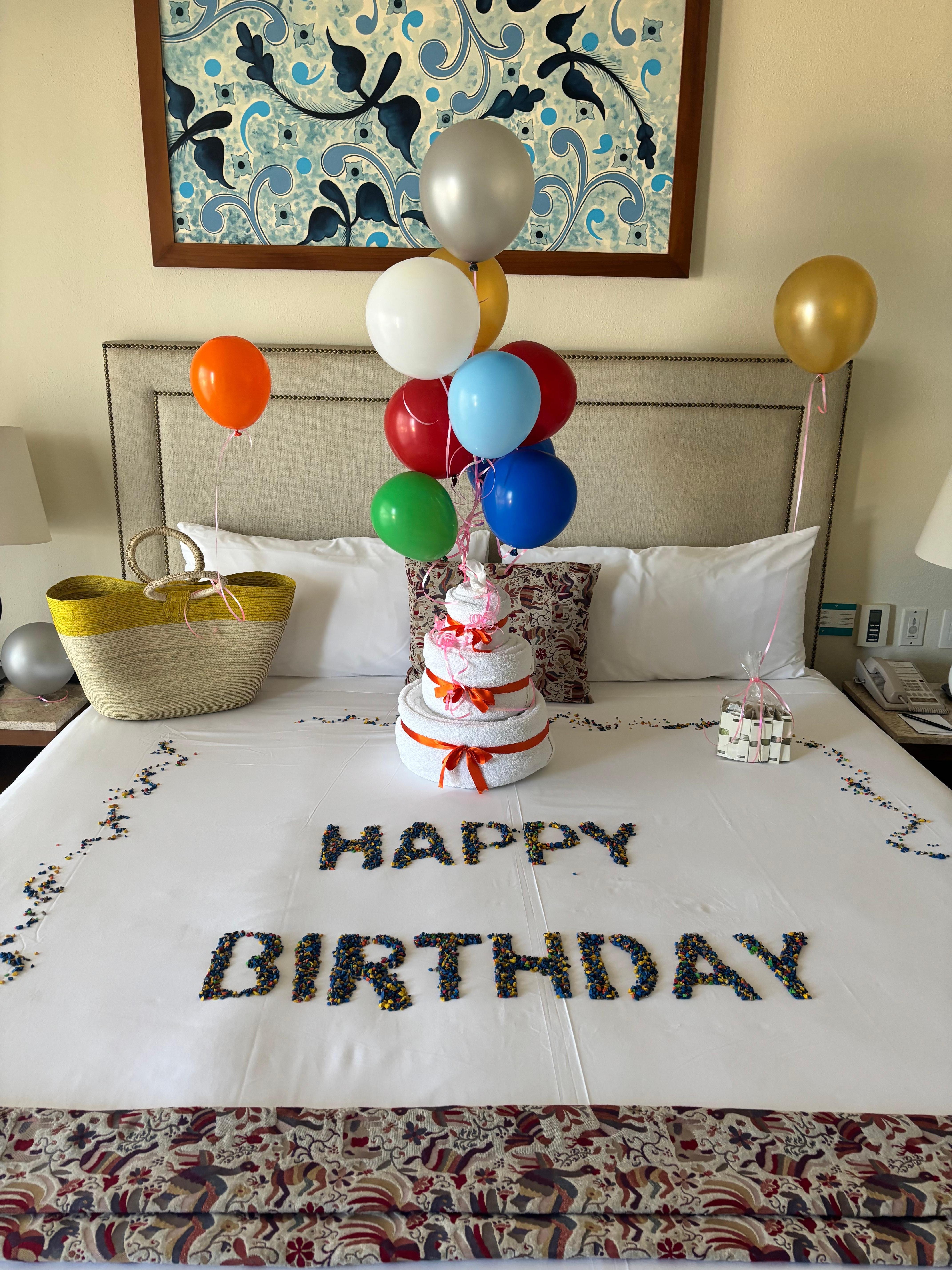 Opted-in for a birthday set up at an additional cost but worth it! My daughter loved it!