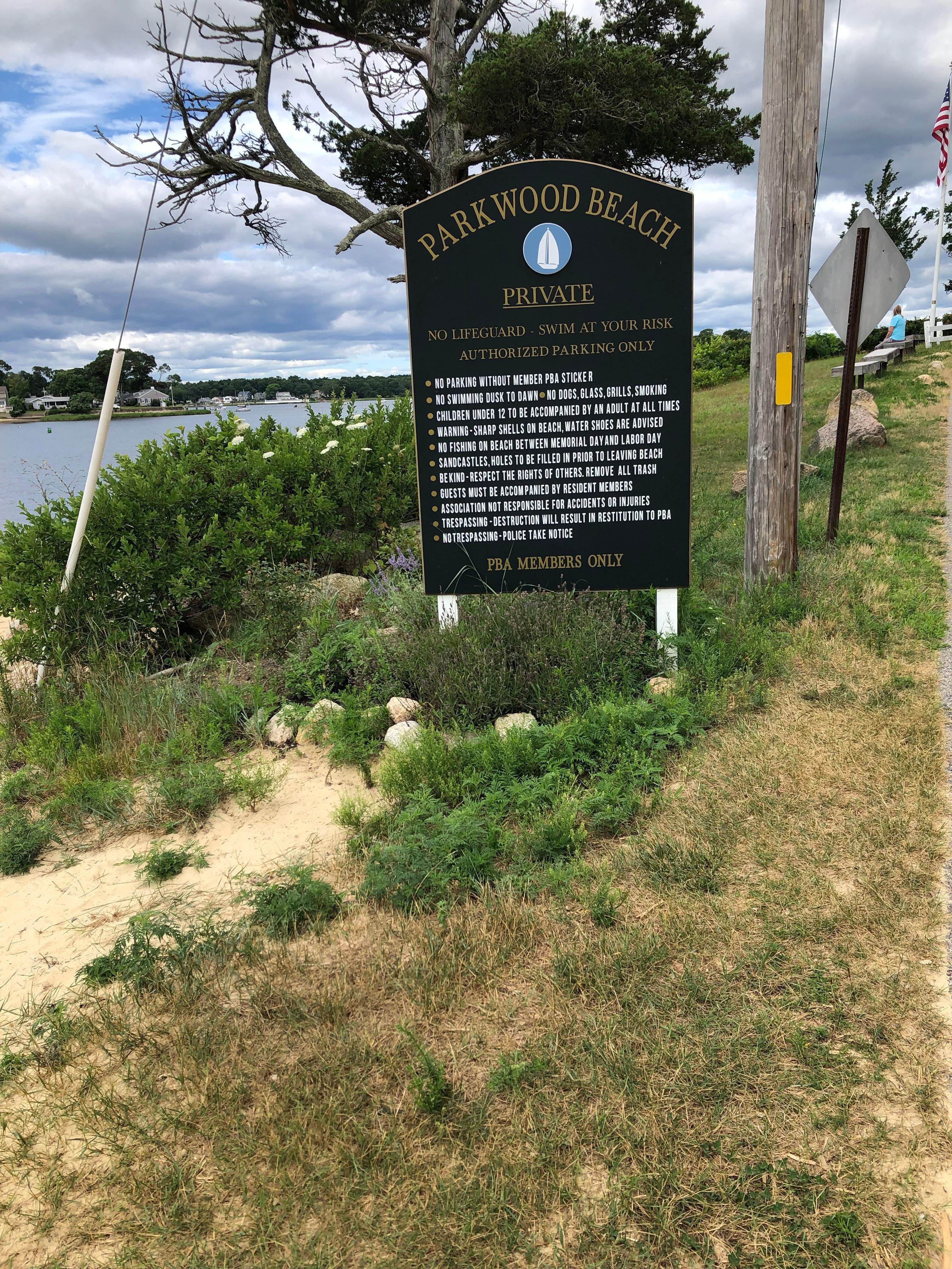Walk along beach at low tide interesting, & place to put in Kayak. They recommend water shoes to swim.