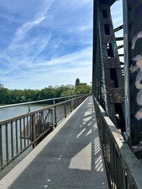 The closest bridge you can cross to get to the museums on the other side