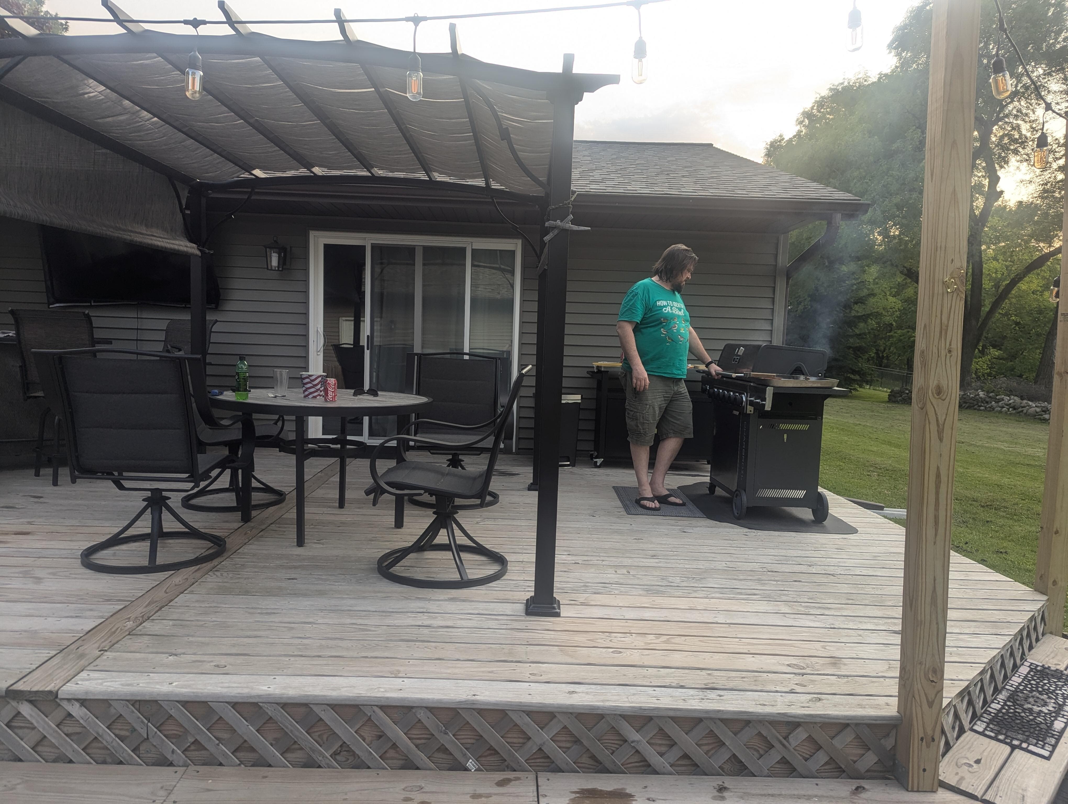 One of our favorite spaces was the outdoors whether it was the entertaining deck complete with a TV, and grill, bubbling hotub, fire ring, yard games, zip line or swing, there was plenty to do and the private space made it perfect.