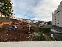 Baustelle hinter dem Hauptgebäude