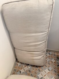 Soiled couch cushions
