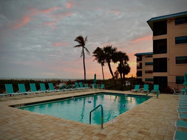 Pool at sunset
