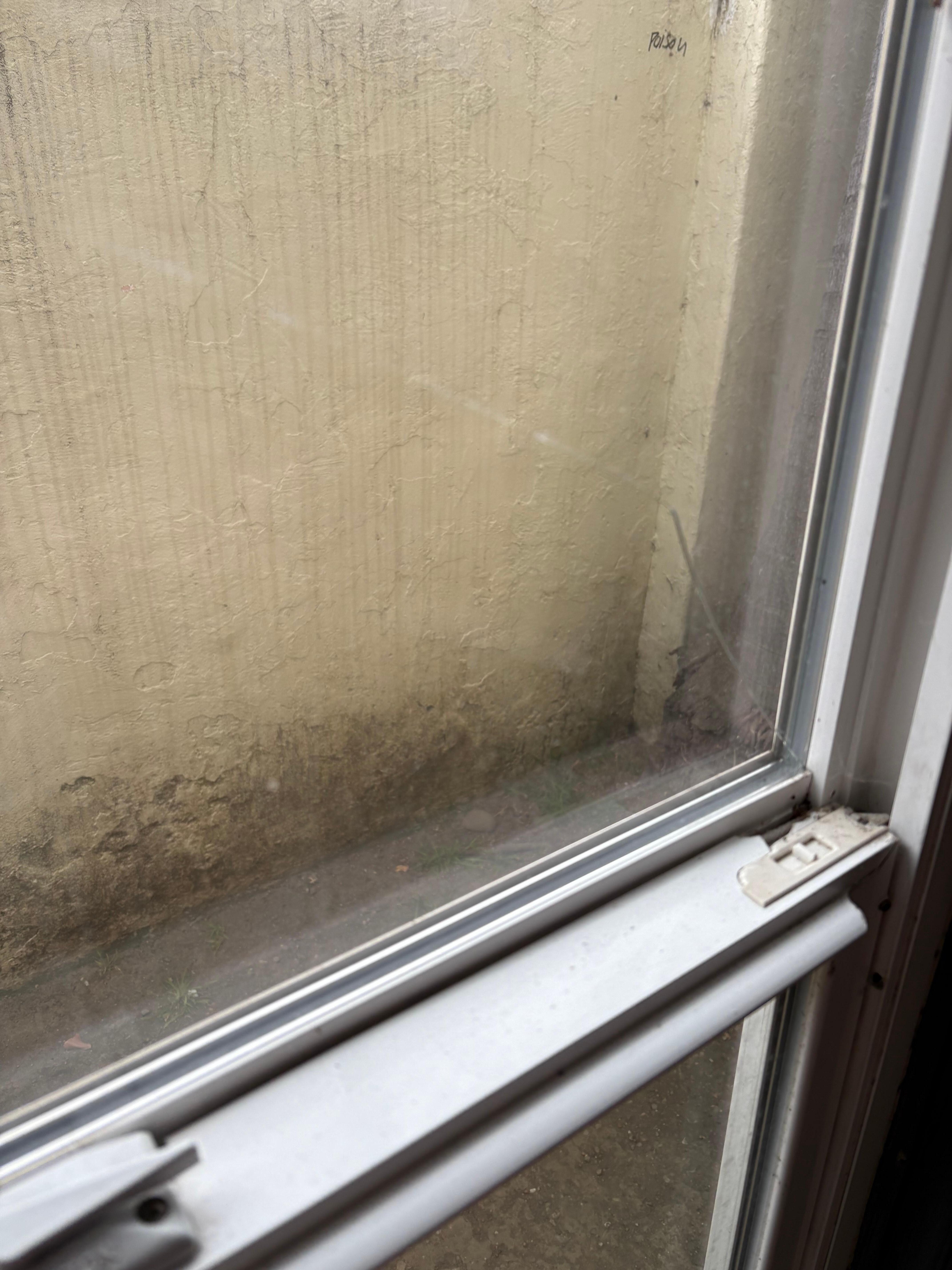 Broken window. No lock