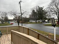 Ramp made bringing in luggage super easy. A view of nice neighborhood.