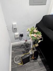 They didn't have side tables so thing were just placed on the ground. It was that way in the bedroom too so to charge your phone it was on the floor