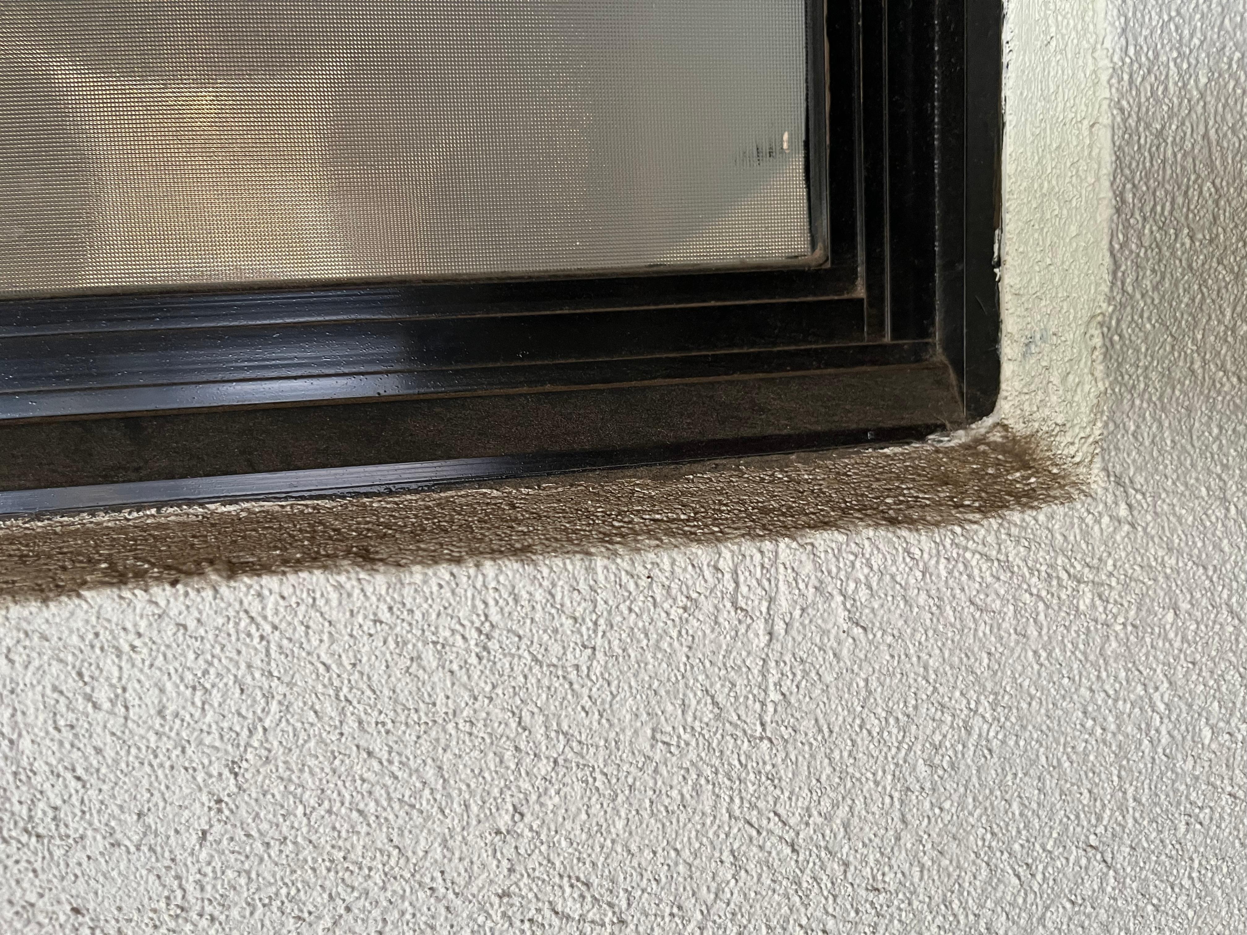 Dirt on window sills
