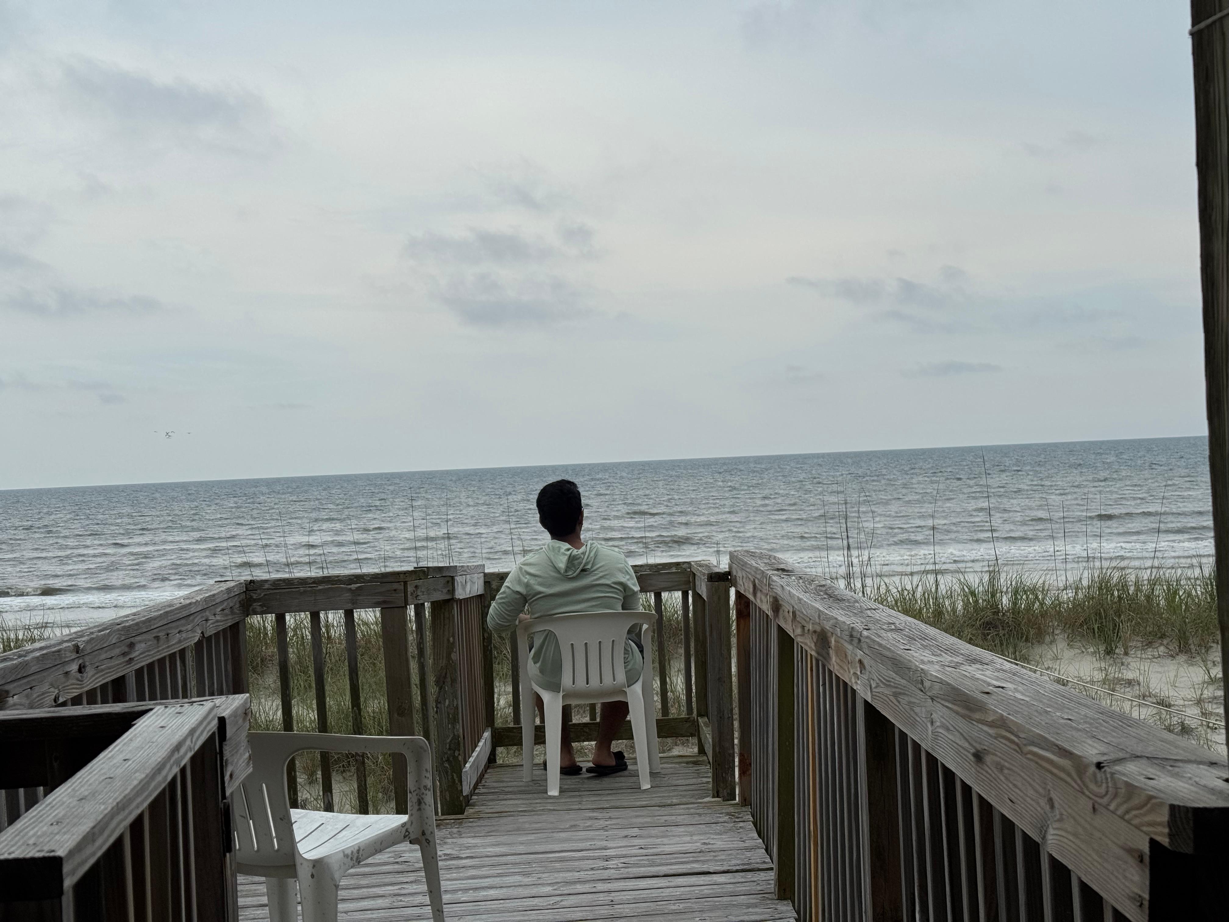 Nice to see my 18 year old just sitting and enjoying the ocean.