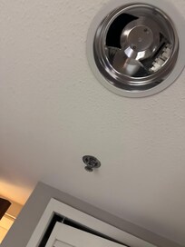 lightbulb missing. Only light that we had was from the kitchen. Or near our beds.