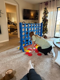 They even had board games, card games, and life sized connect 4!