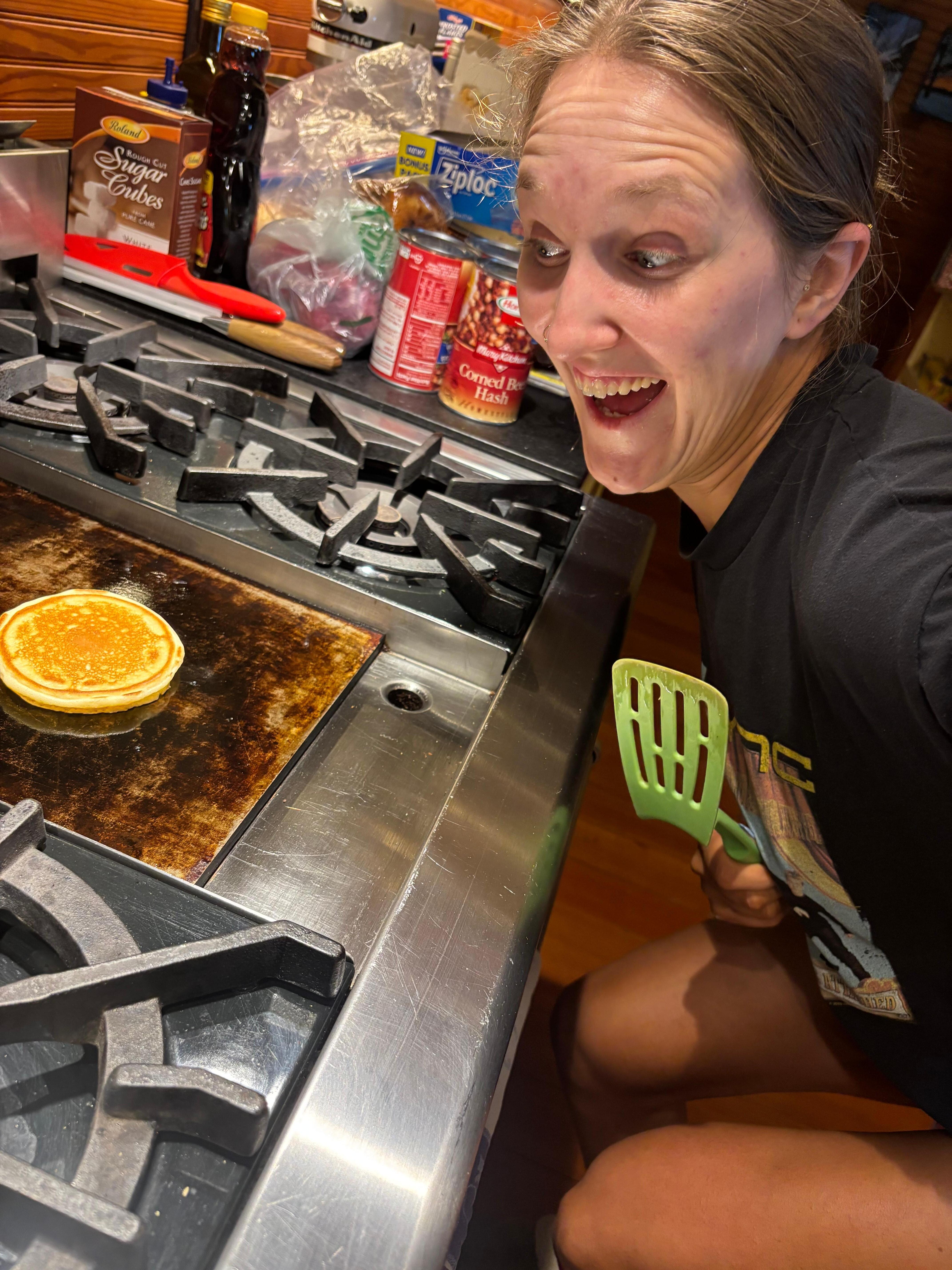 The first pancake and it was perfect!!
