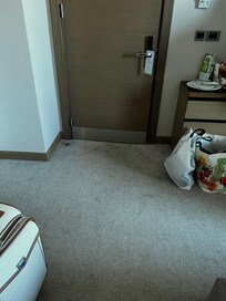 No tiles at entrance to leave shoes.