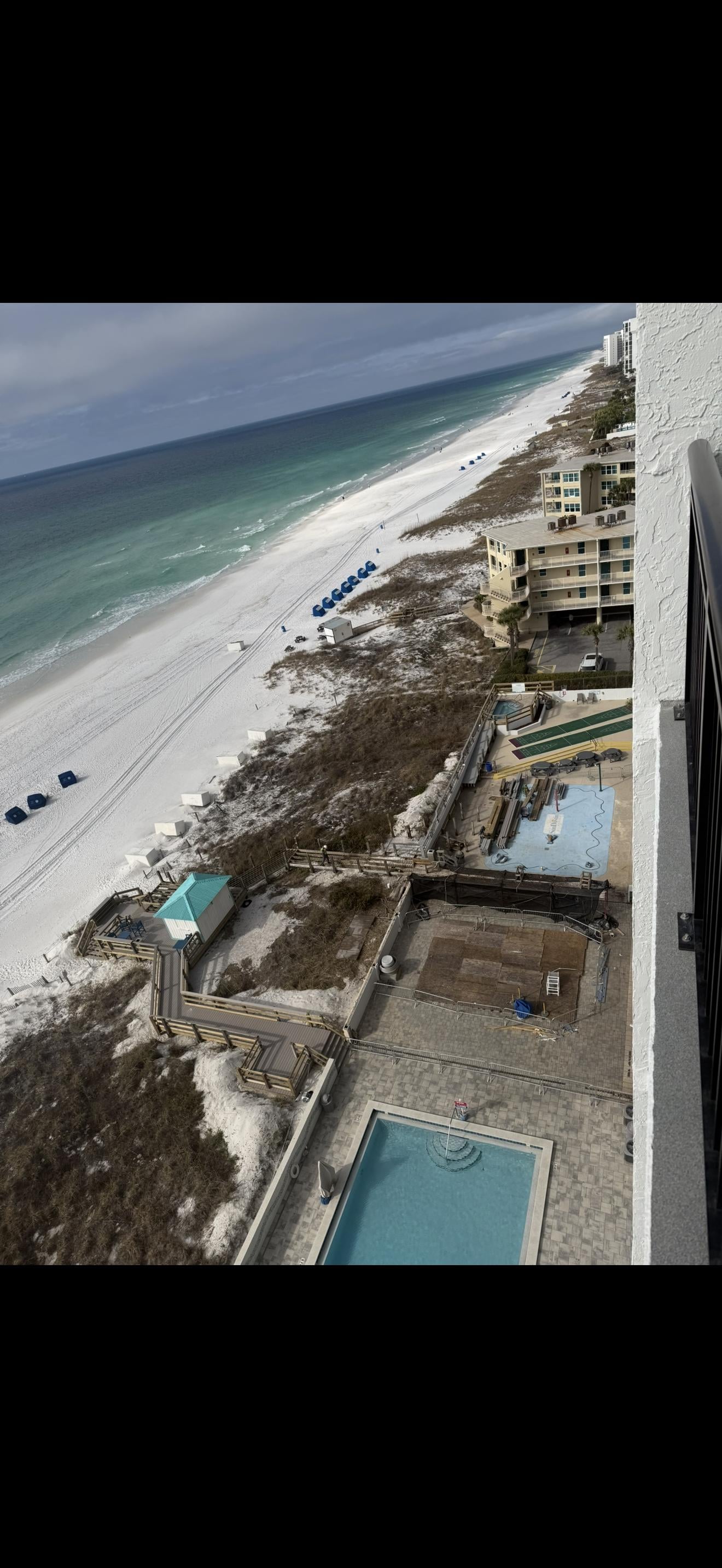View from our balcony of where the indoor pool was. 