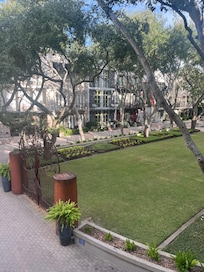 View from balcony of green space