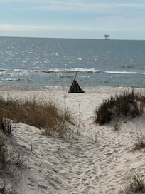 From balcony looking down path to our 🔥