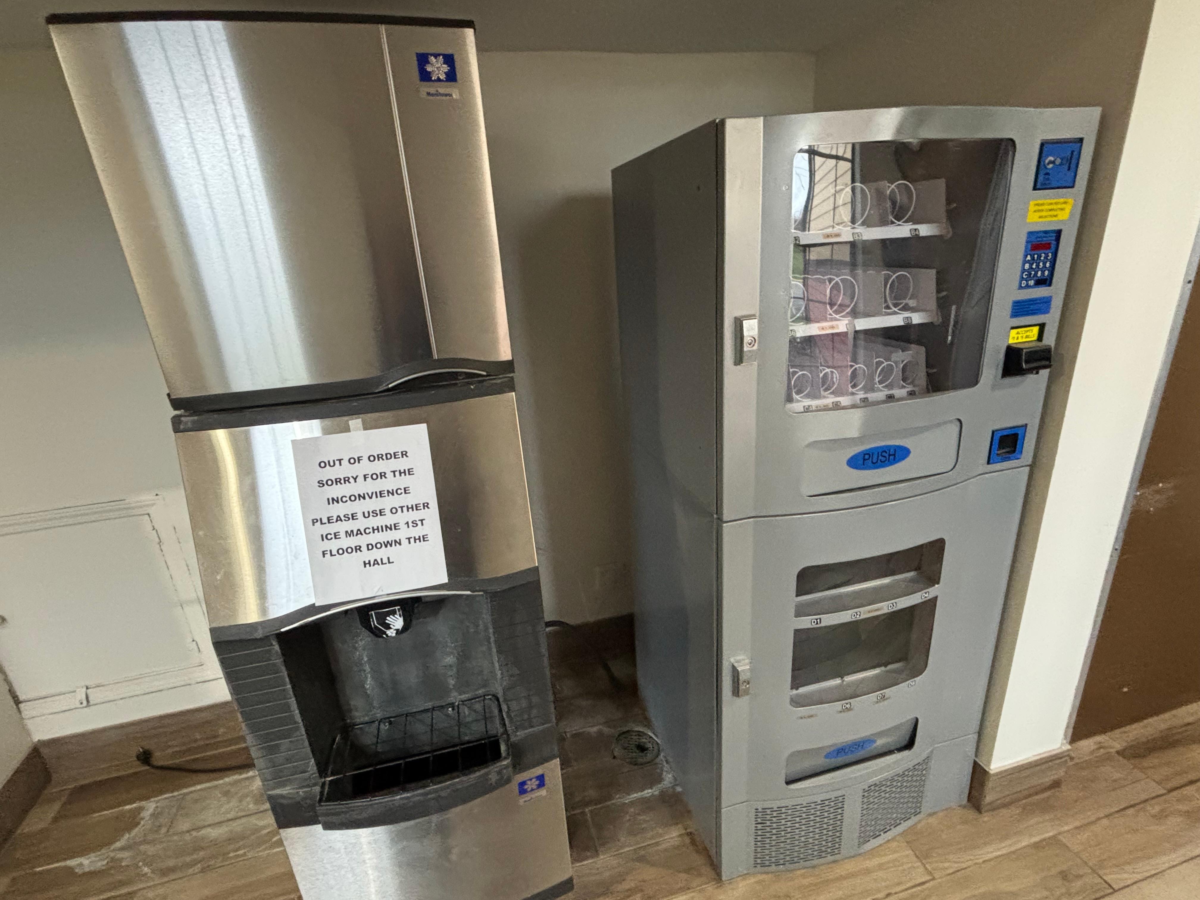 Broken ice machines throughout