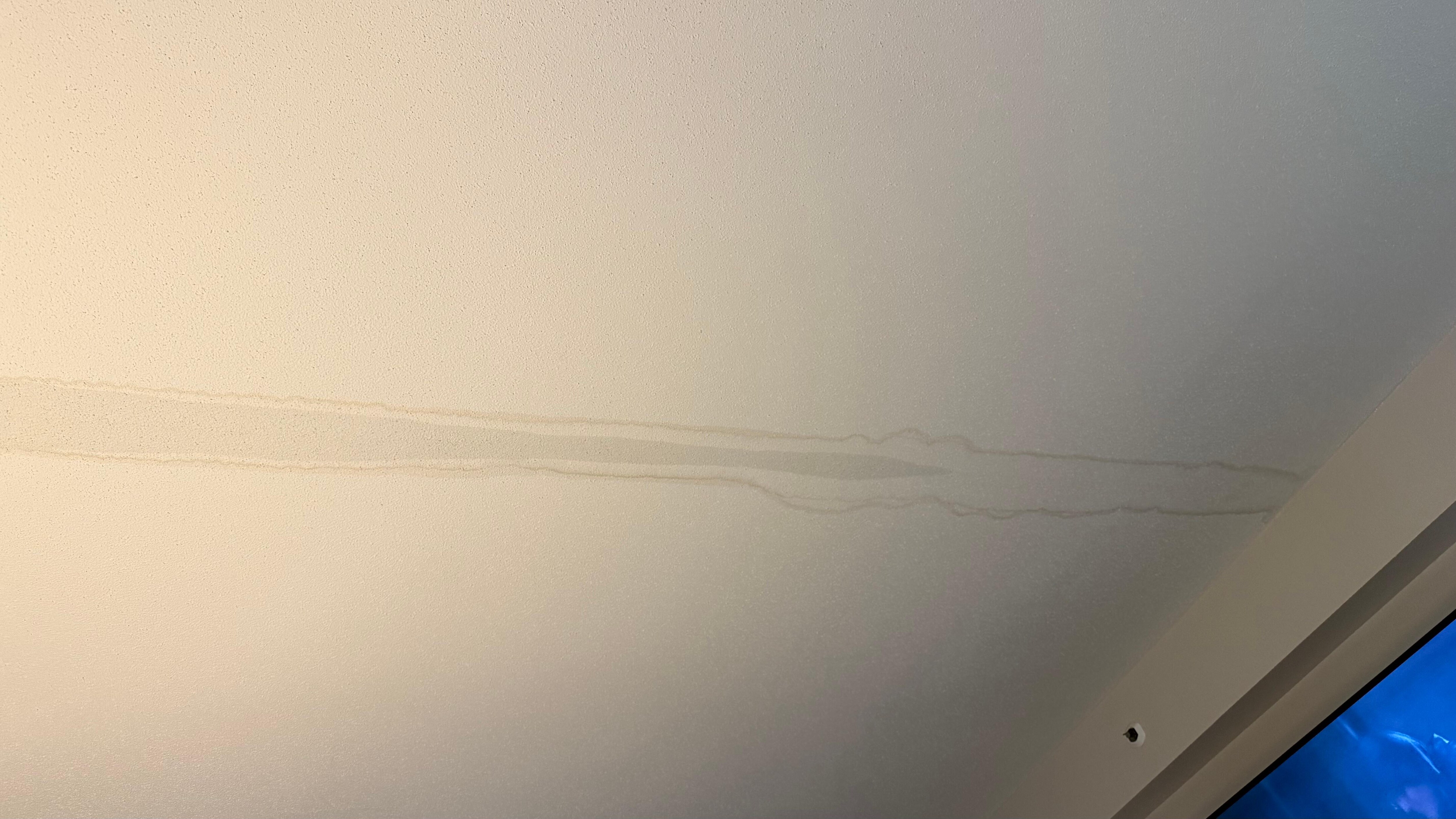 Water coming through-note old water stain