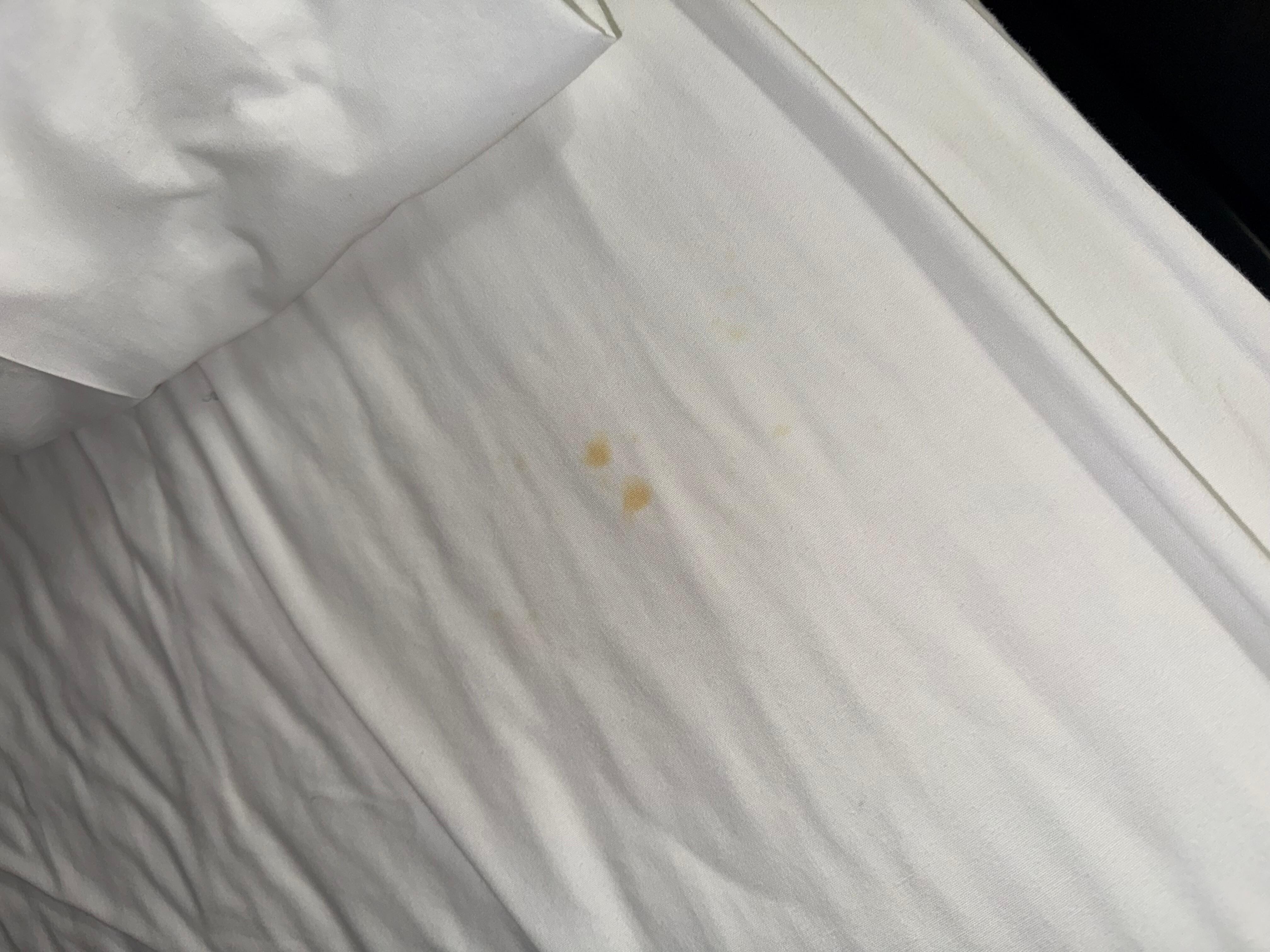 Food stains on the sheets 