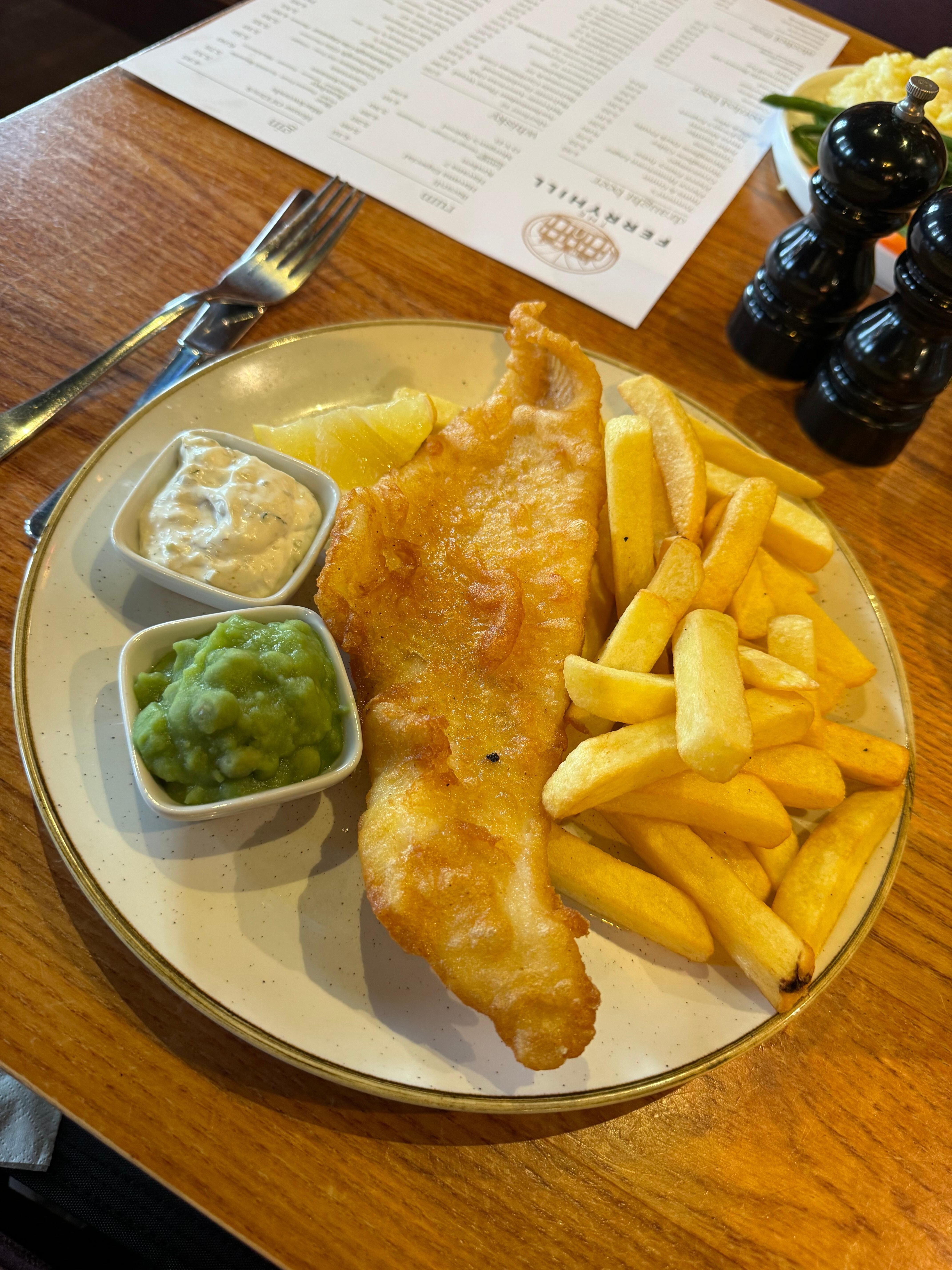 Dinner - delicious fish and chips