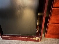 Looks like an animal chewed it but was told it is just old.