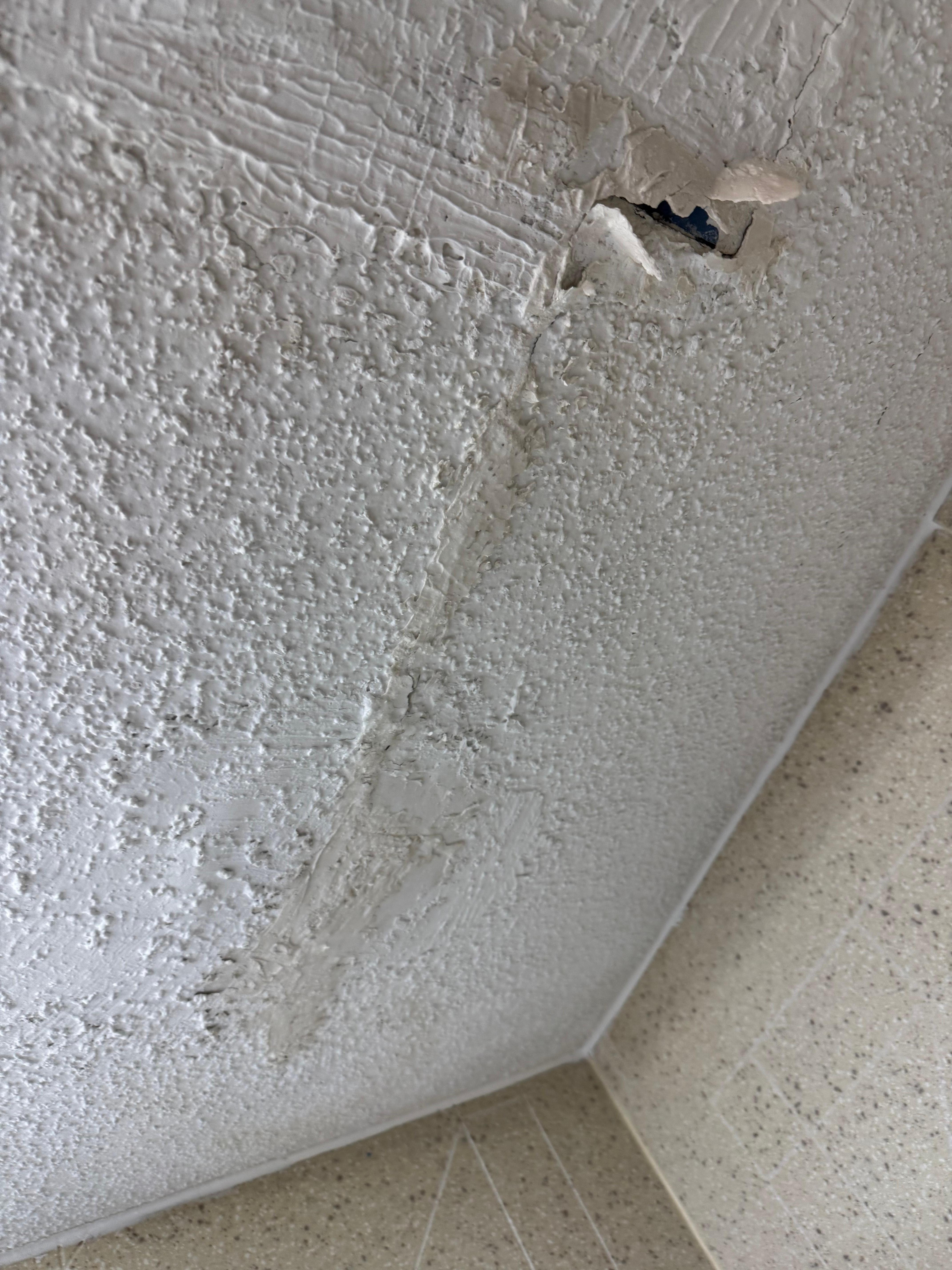 Leak in the ceiling and was about to collapse.
