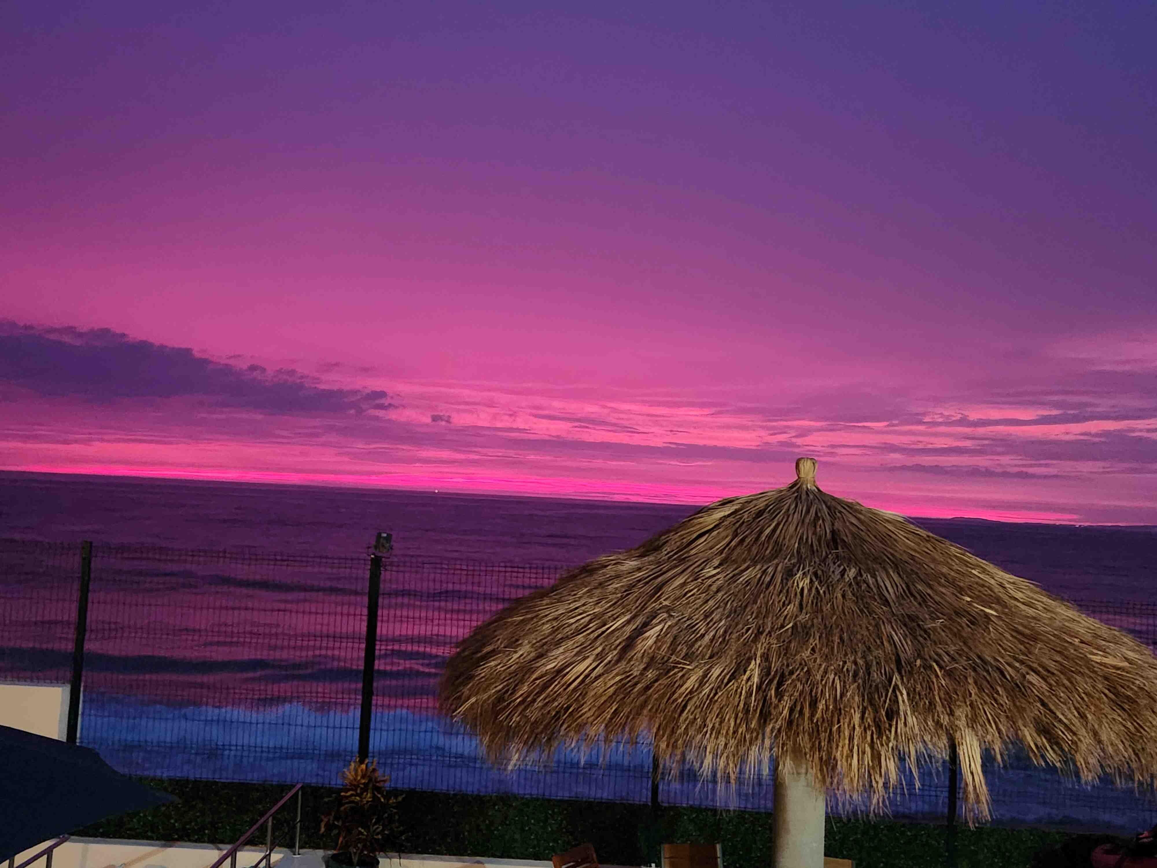Sunset looking towards the ocean from the patio