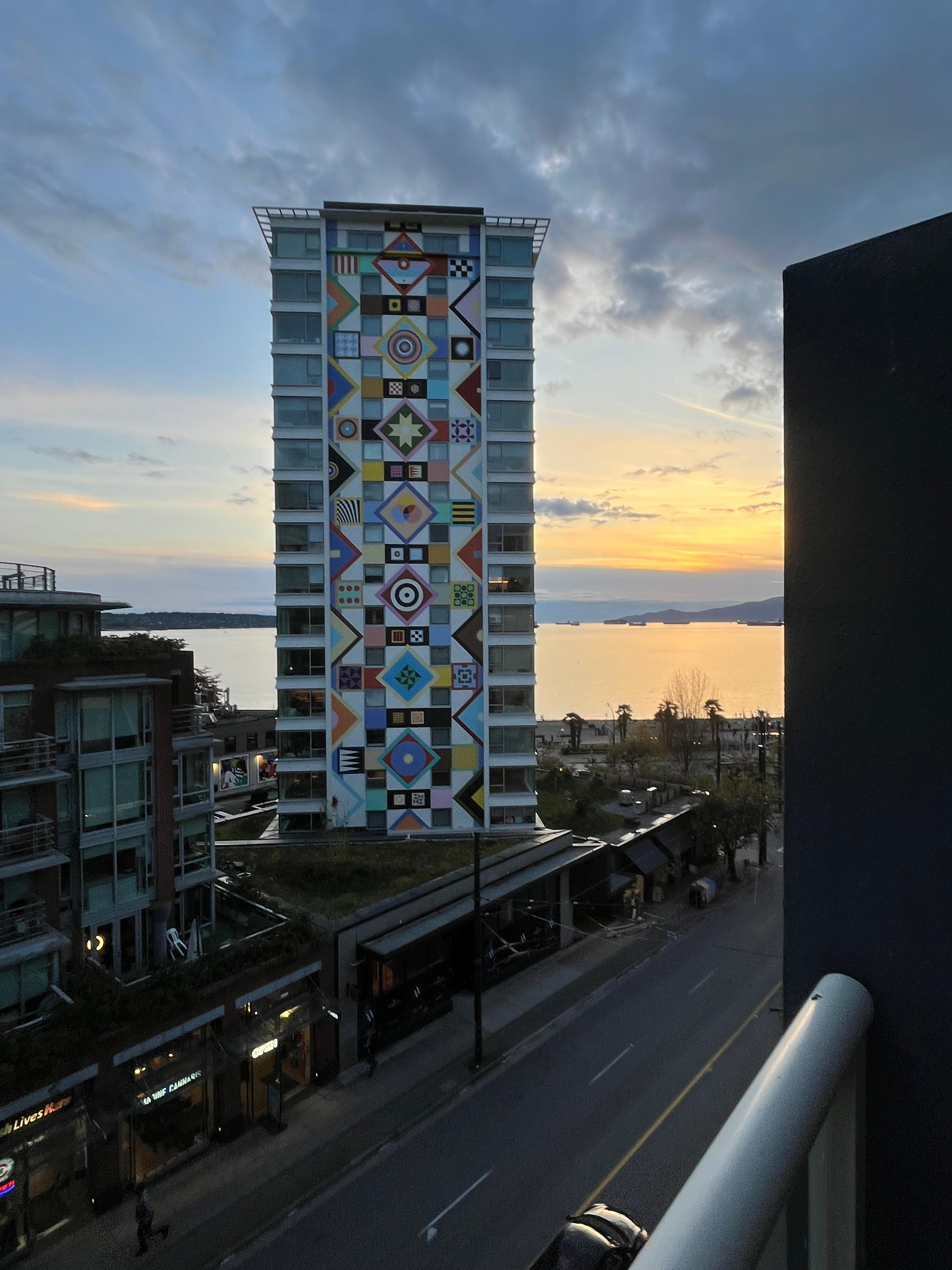 From the balcony at BW looking at English Bay Beach. 