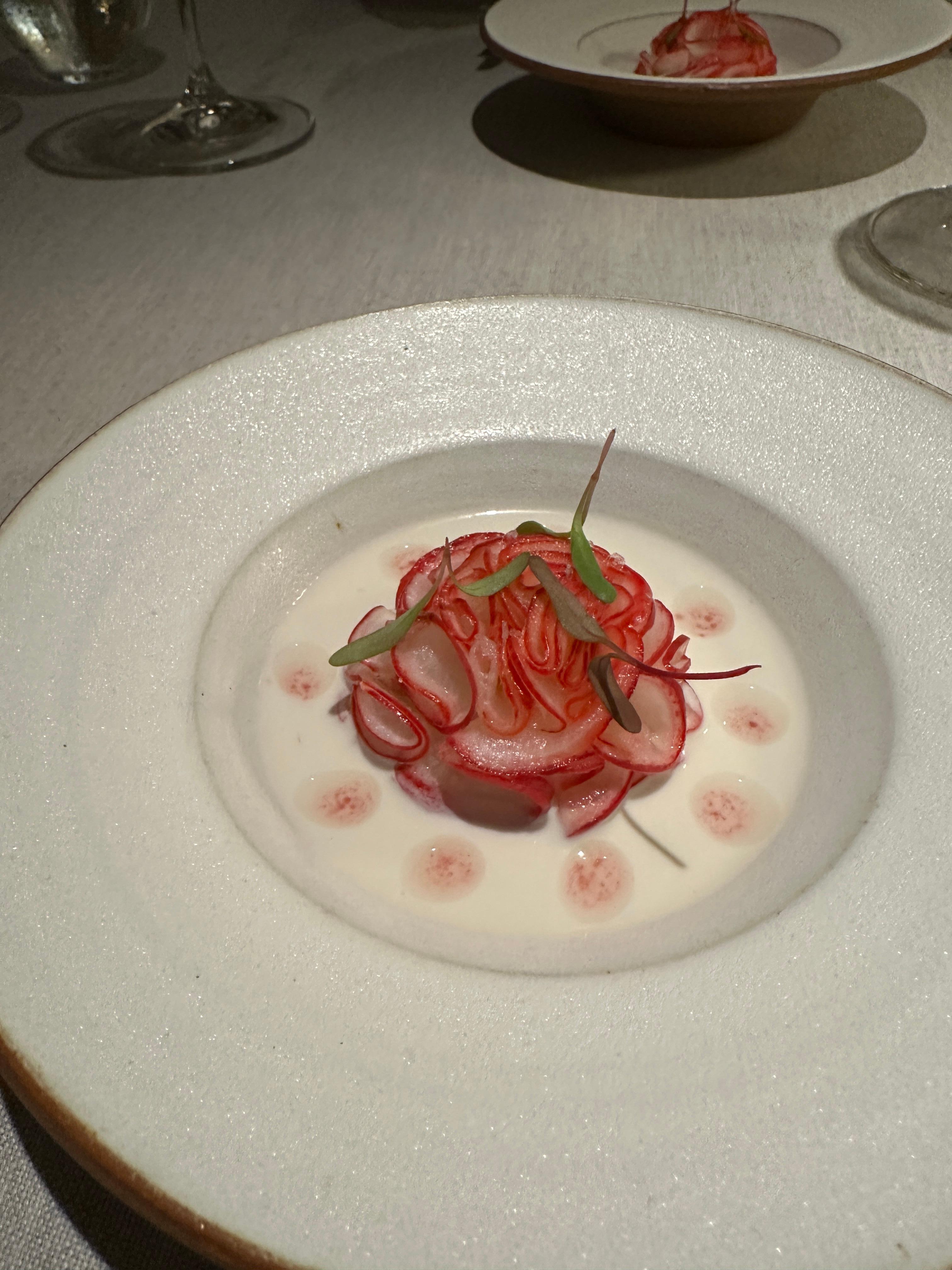 Tasting menu in the restaurant 