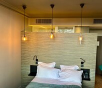 The wall between the bedroom and bathroom is not a full wall.