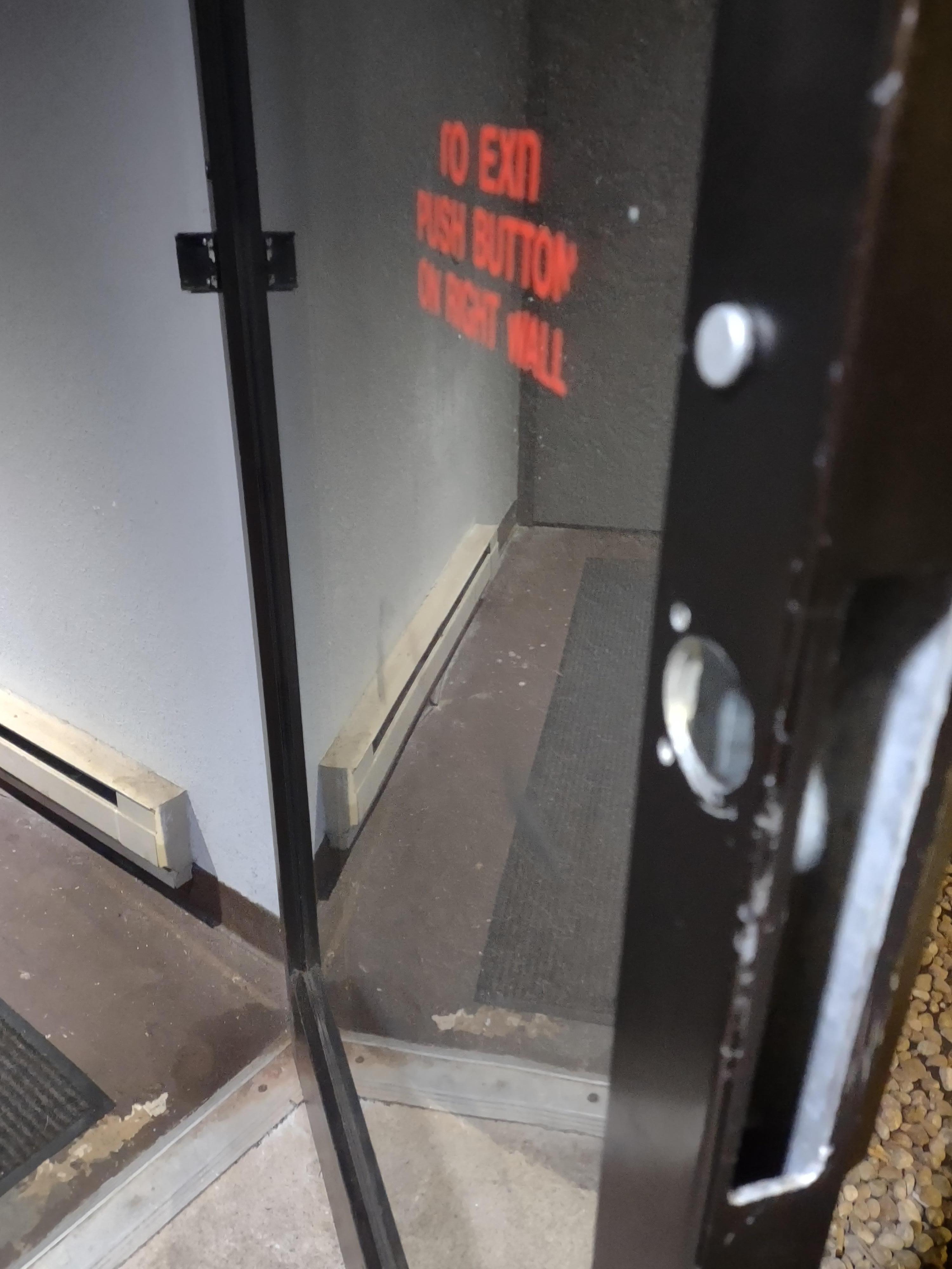 Exterior door exit handle extremely broken and missing