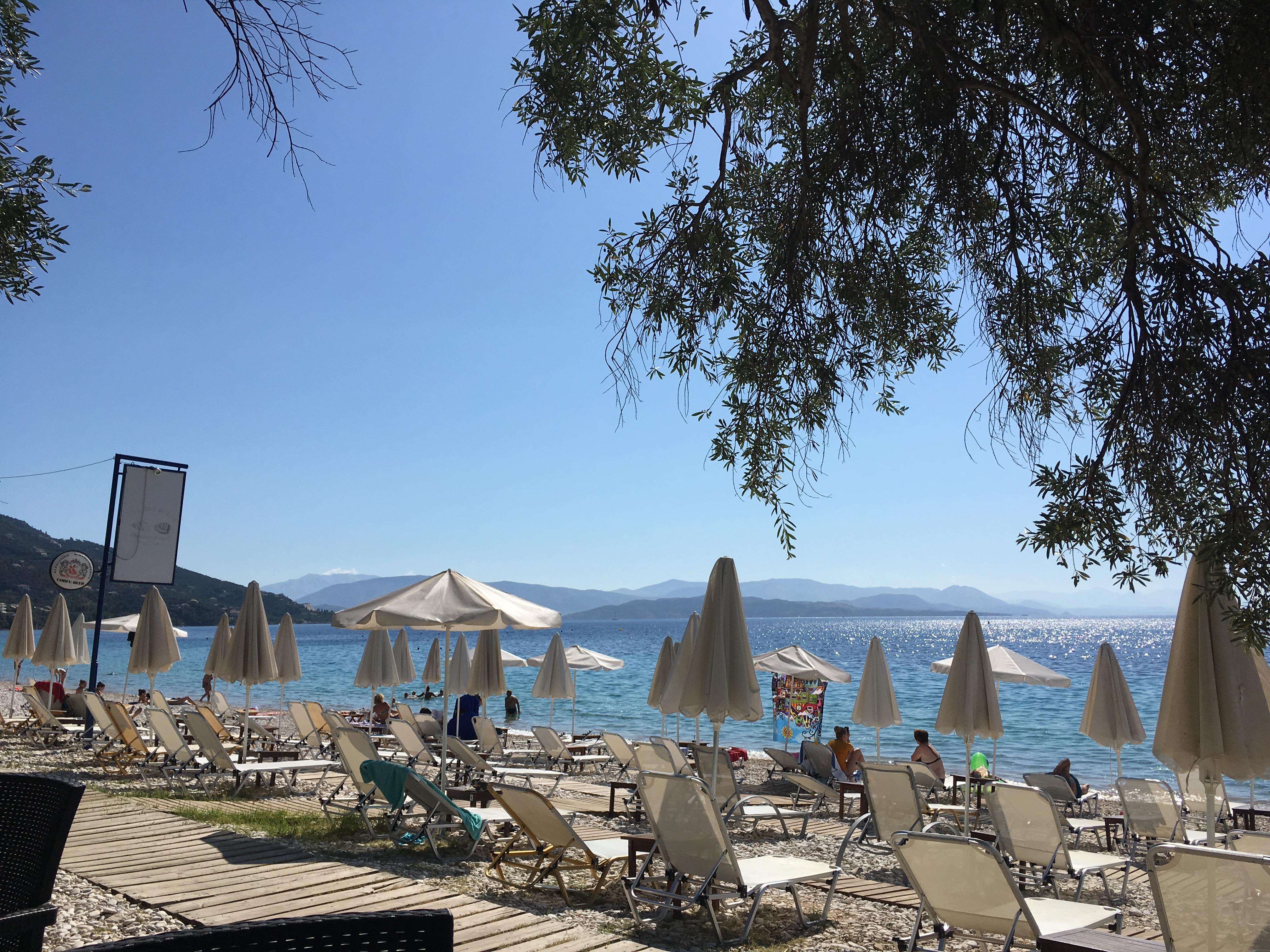 View of beach from restaurant 