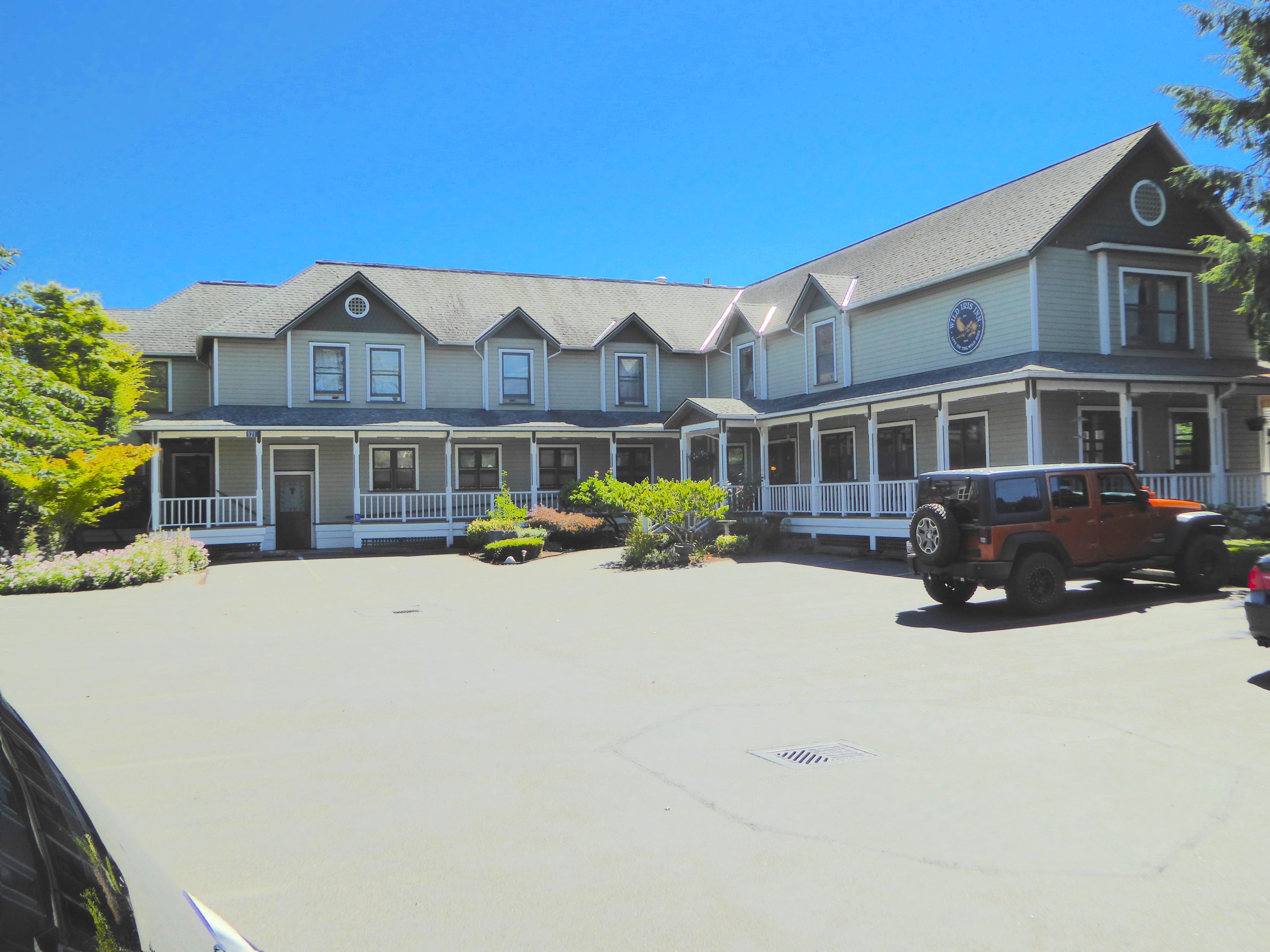 off street parking at Wild Iris. Paved and large enough for full house, but snug