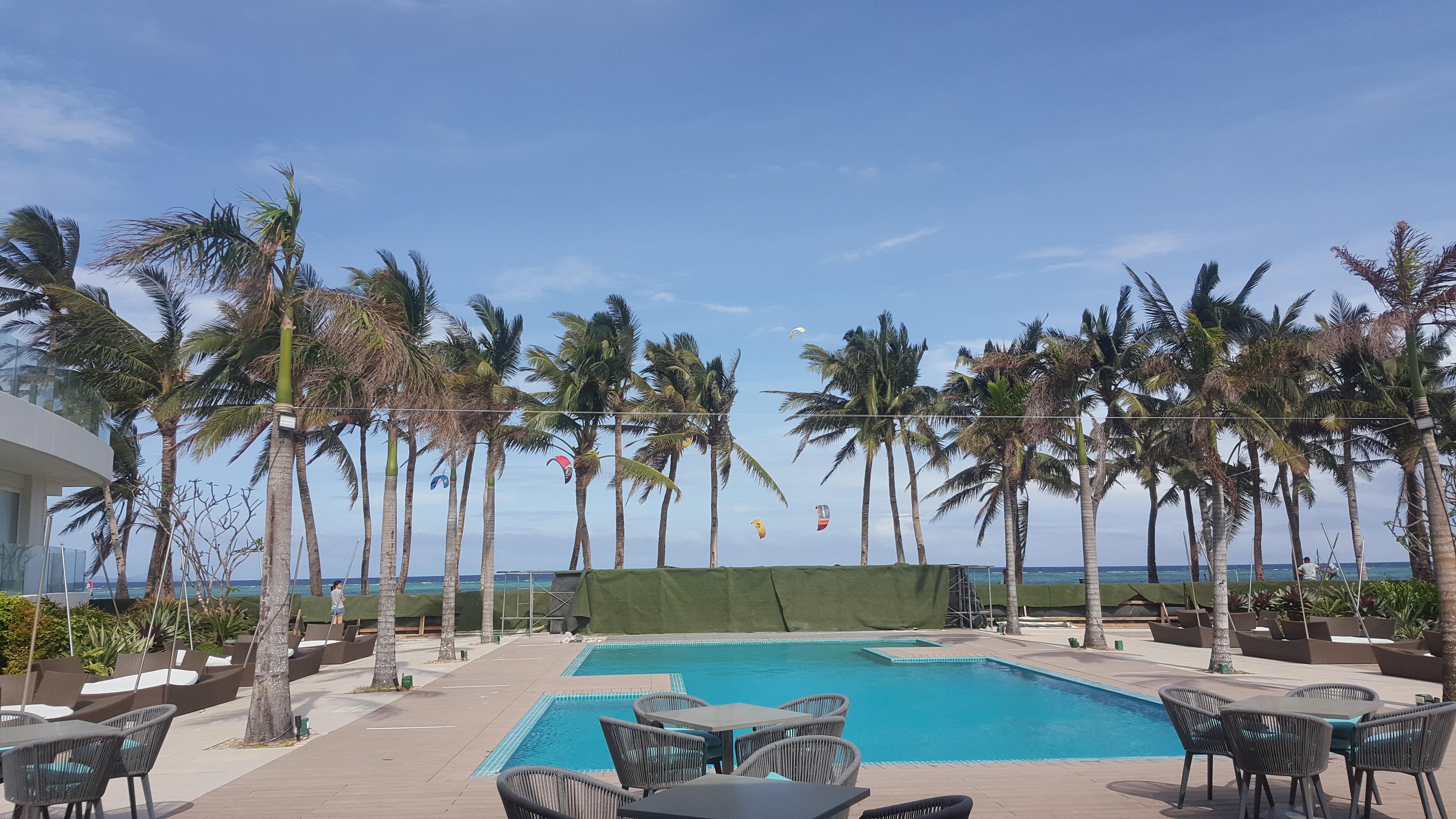 view from poolside bar