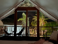 View from the upstairs windows in the pool cabins.